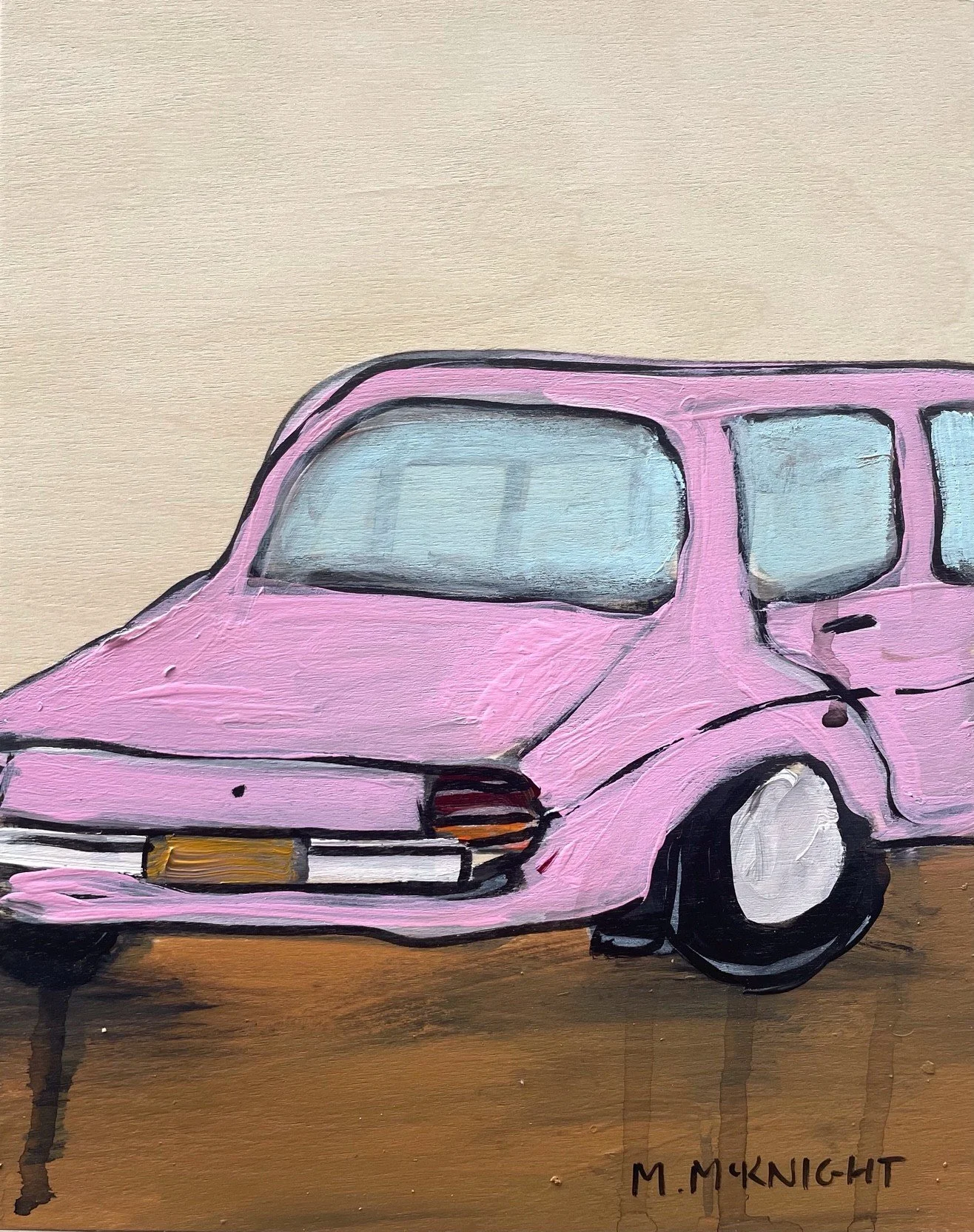 Artist: Marnie McKnight | Title: Mini Car 1 | Medium: Acrylics on Canvas | Size (W x H): 20 x 25 cm