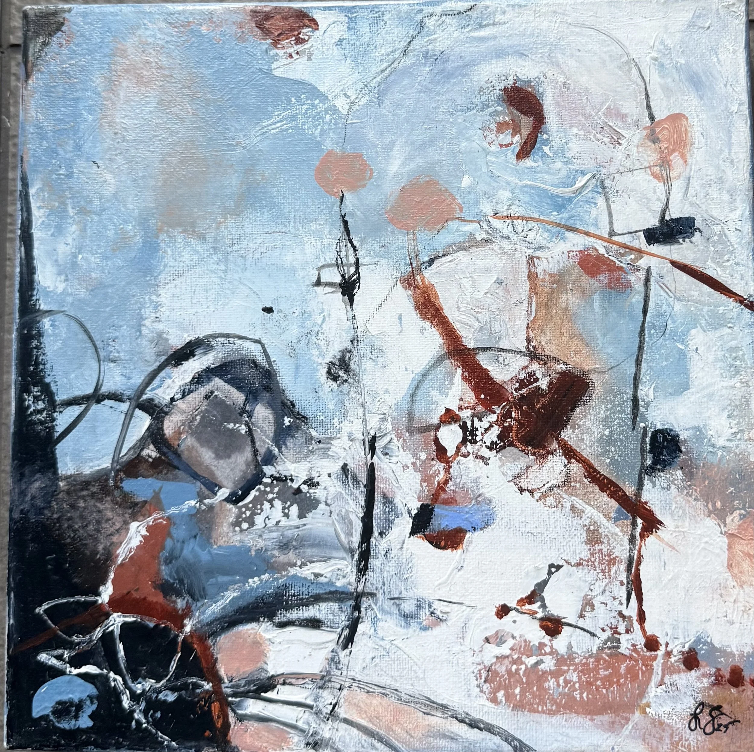 Artist: Lauren Gordon | Title: Desert Skies (part 1) | Medium: Acrylic on Canvas | Size (W x H): 25 x 25 cm