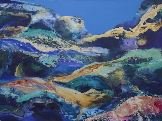 Artist: Kerry Candarakis | Title: Ravine | Medium: Acrylic and Texture Medium | Size (W x H): 101.5 x 76 cm