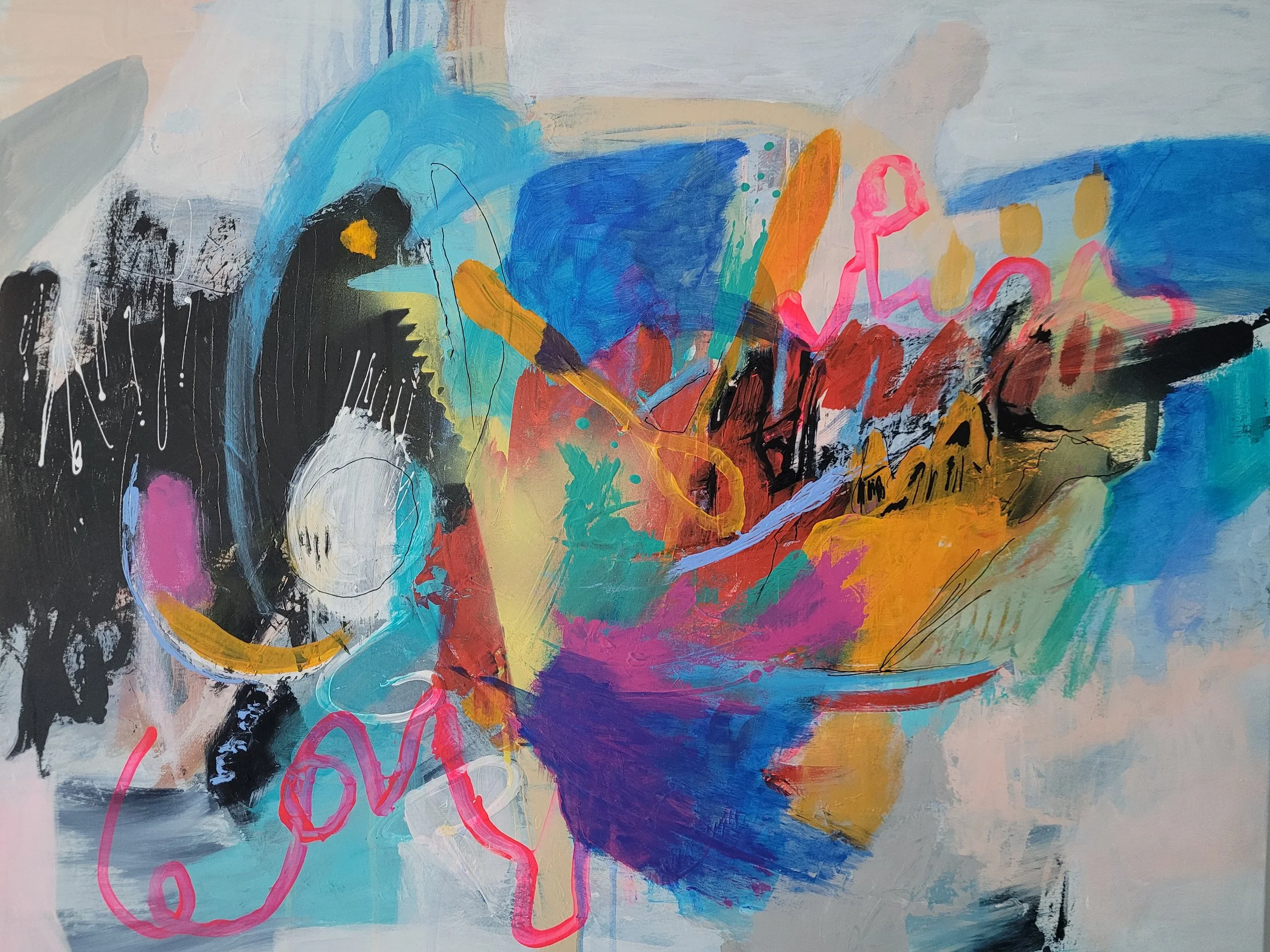 Artist: Jenny Hall | Title: Birds Eye View | Medium: Acrylic | Size (W x H): 76 x 61 cm