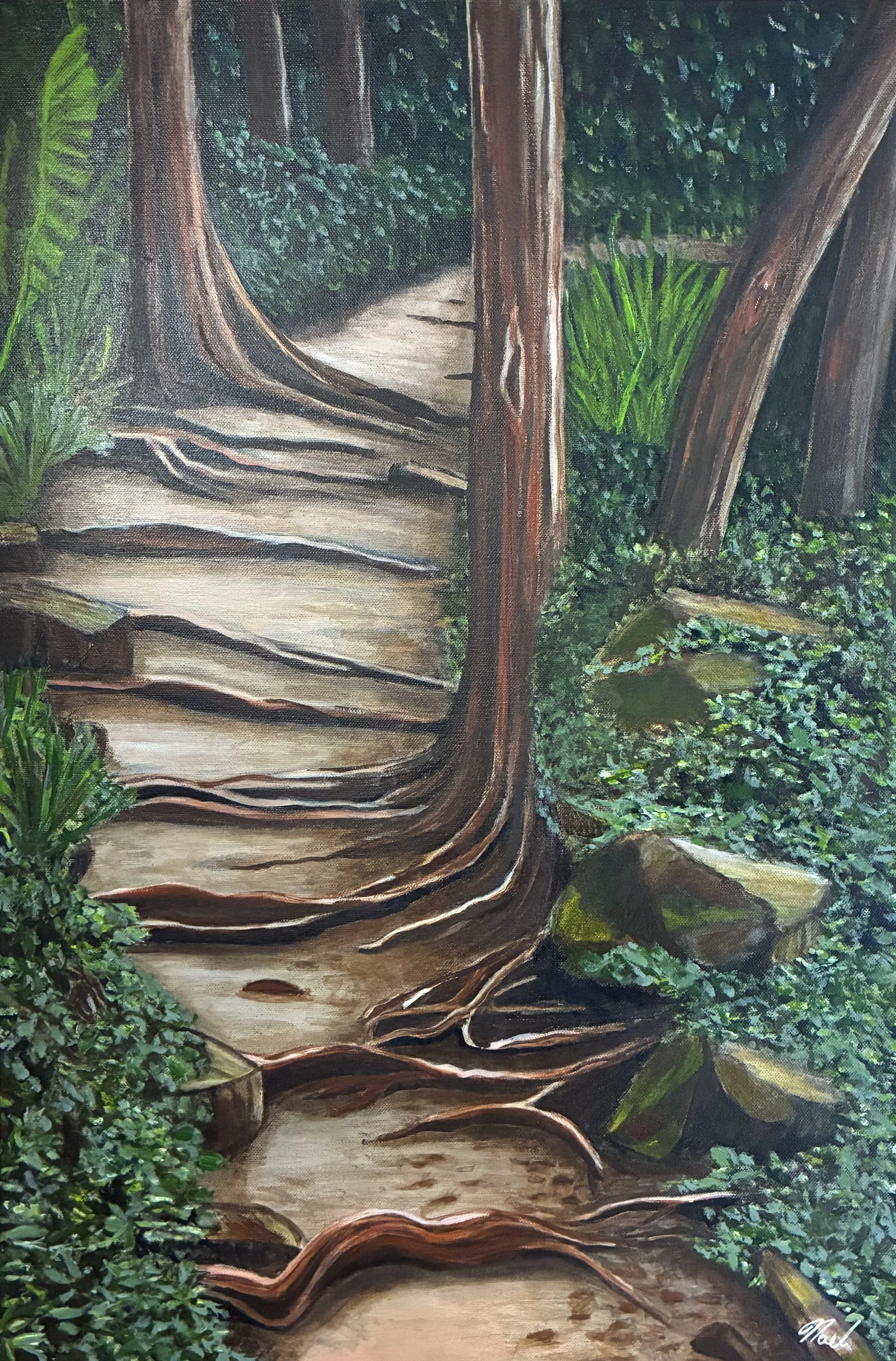 Artist: Noel Grannall | Title: The Track to the River | Medium: Acrylic | Size (W x H): 51 x 76 cm