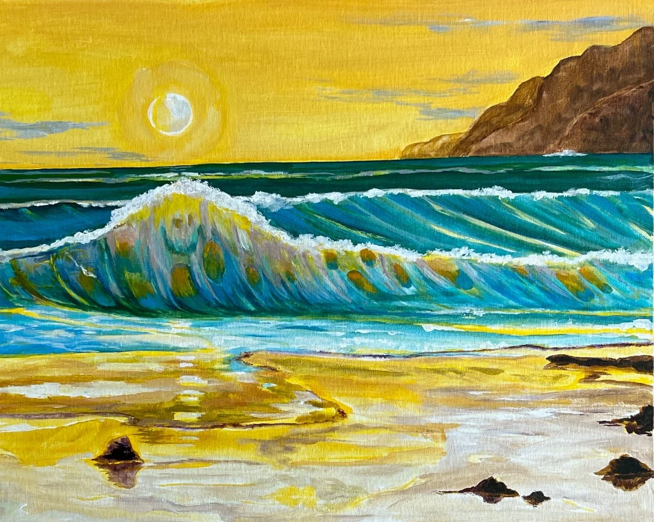 Artist: Kerry Candarakis | Title: Aloha 76 | Medium: Acrylic on Canvas framed | Size (W x H): 54.5 x 44.5 cm