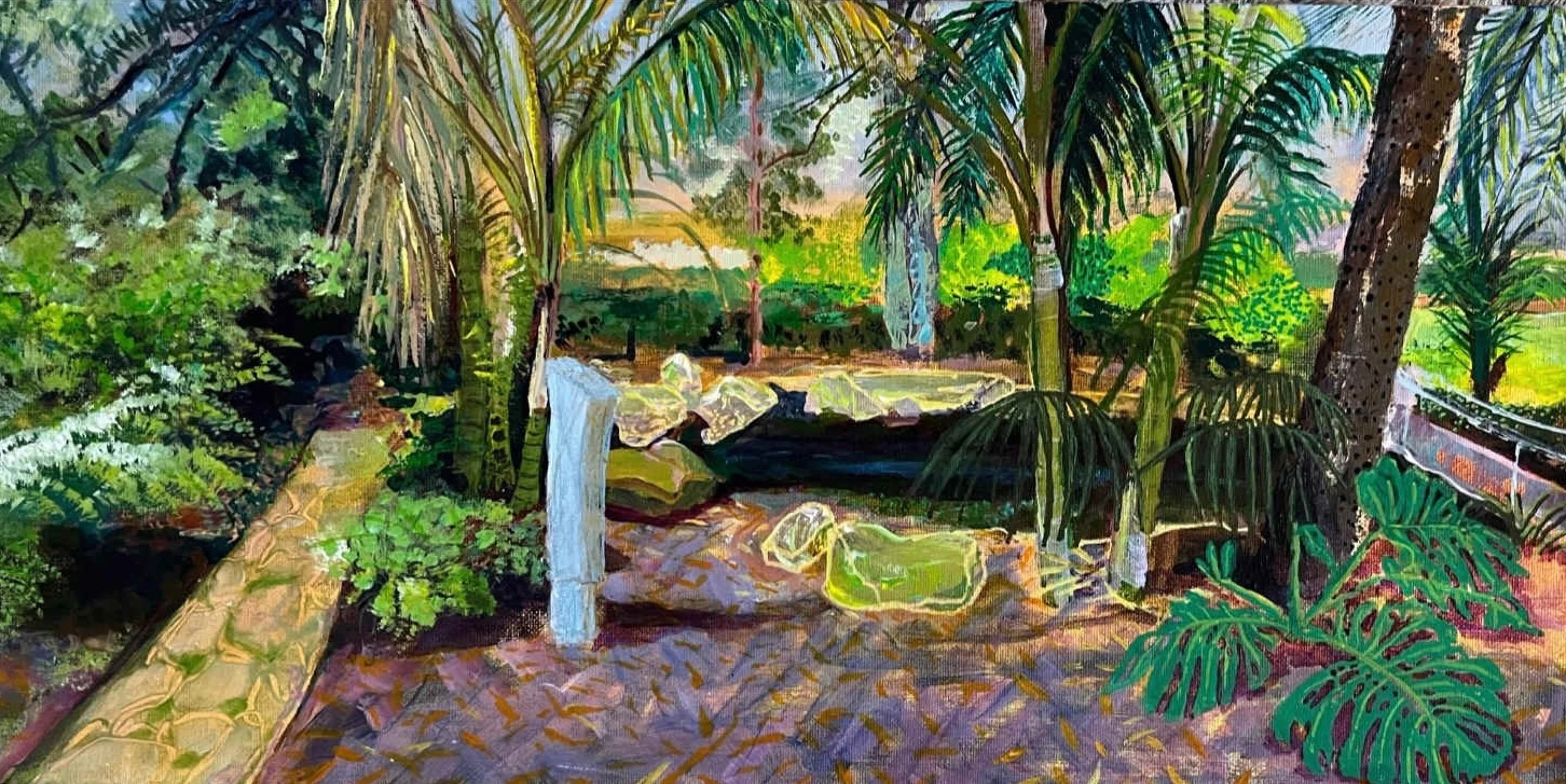 Artist: Kerry Candarakis | Title: Hazelhurst | Medium: Acrylic and Ink on Board framed | Size (W x H): 54 x 28.5 cm