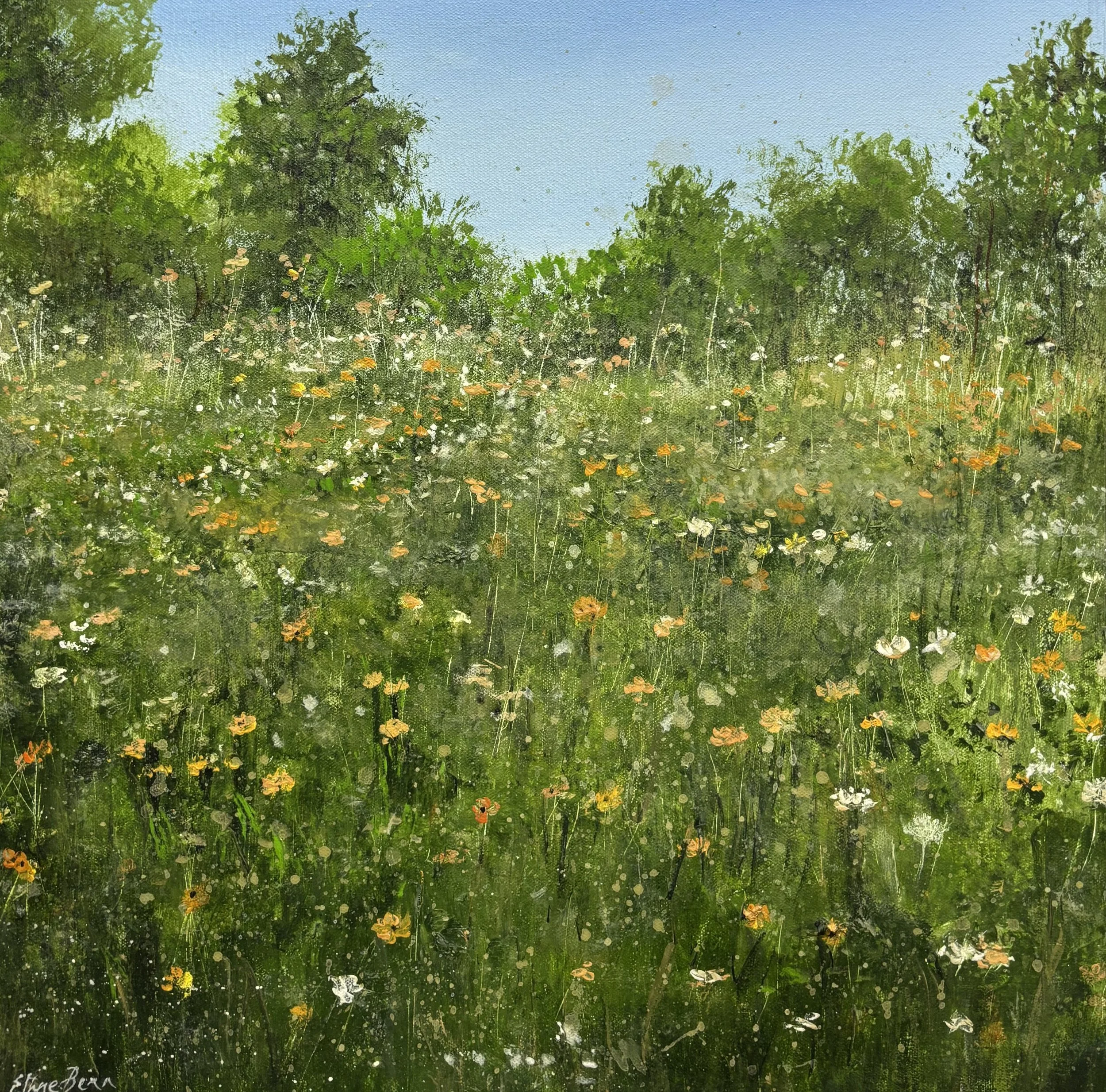 Artist: Ethne Benn | Title: Poetry in Nature | Medium: Acrylics and Mixed Media | Size (W x H): 48 x 48 cm