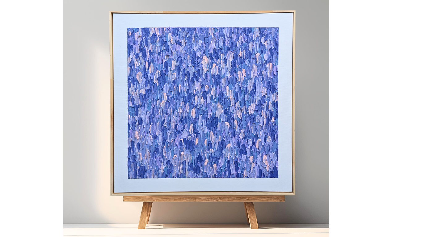 Artist: Sandra Sousa | Title: Amethyst Haze | Medium: Modelling Paste and Acrylic Paint | Size (W x H): 61 x 61 cm