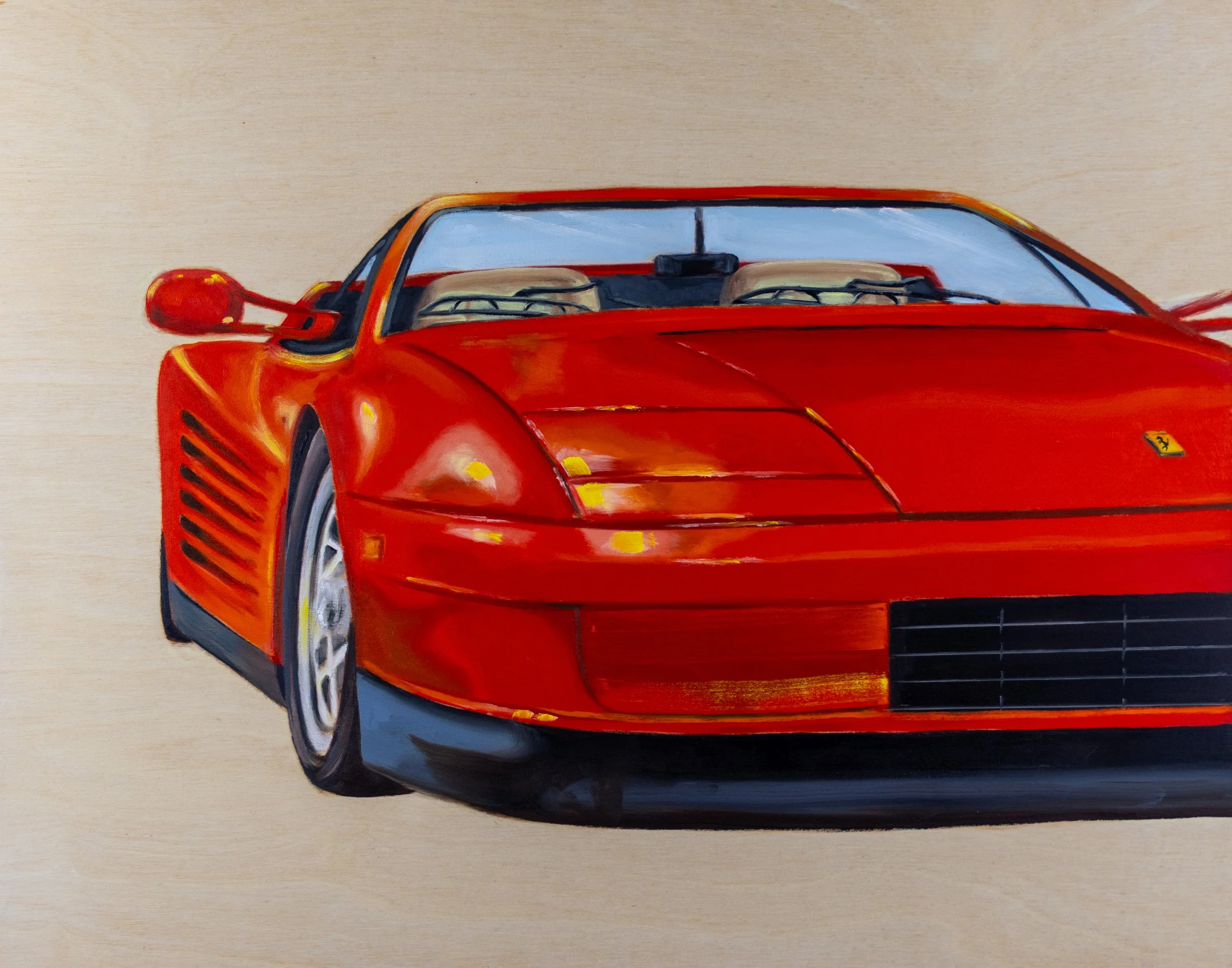 Artist: Bevan Henderson | Title: Top Down Fury | Medium: Oil on Wood panel | Size (W x H): 51 x 41 cm