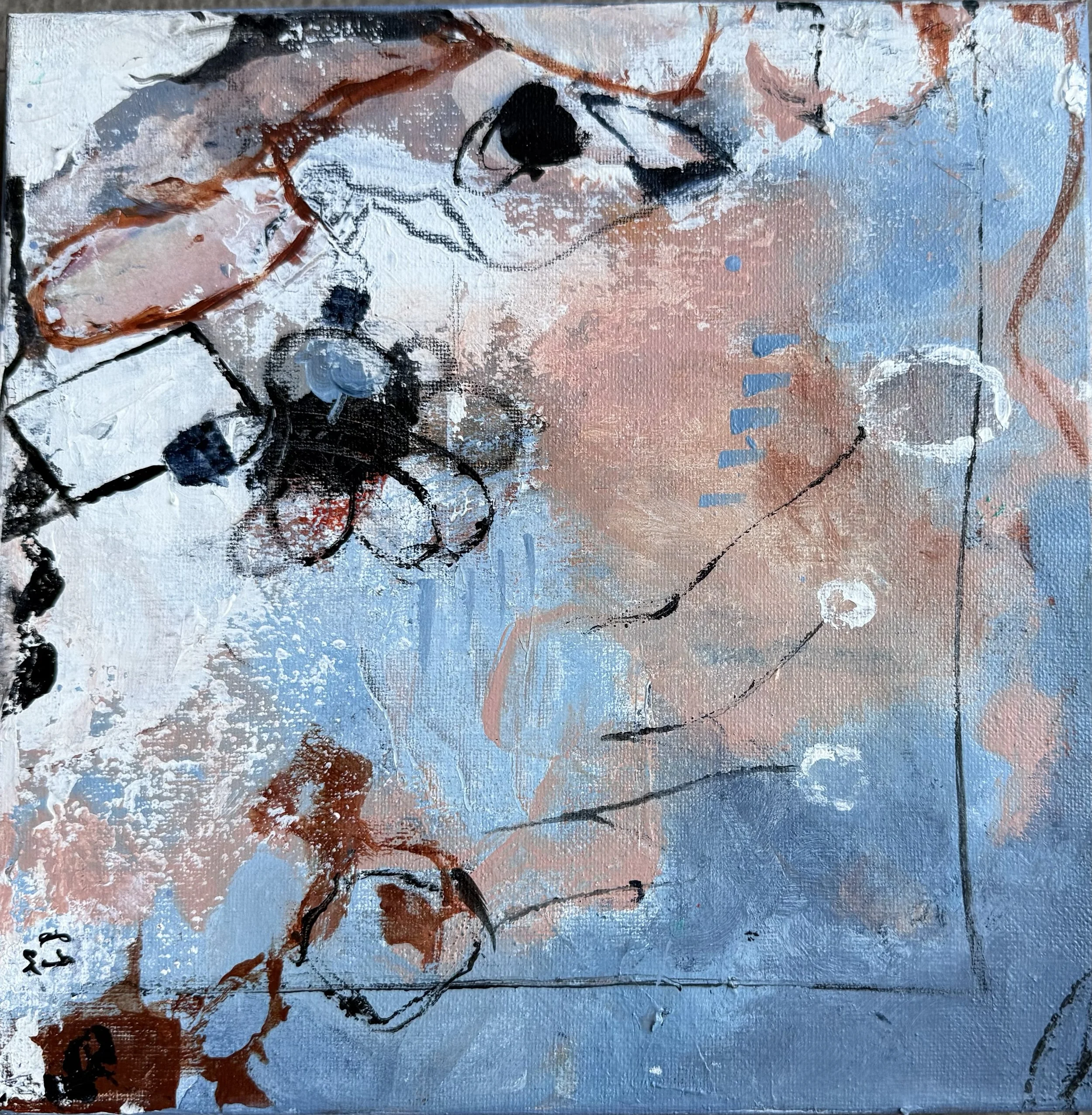 Artist: Lauren Gordon | Title: Desert Skies (part 3) | Medium: Acrylic on Canvas | Size (W x H): 25 x 25 cm