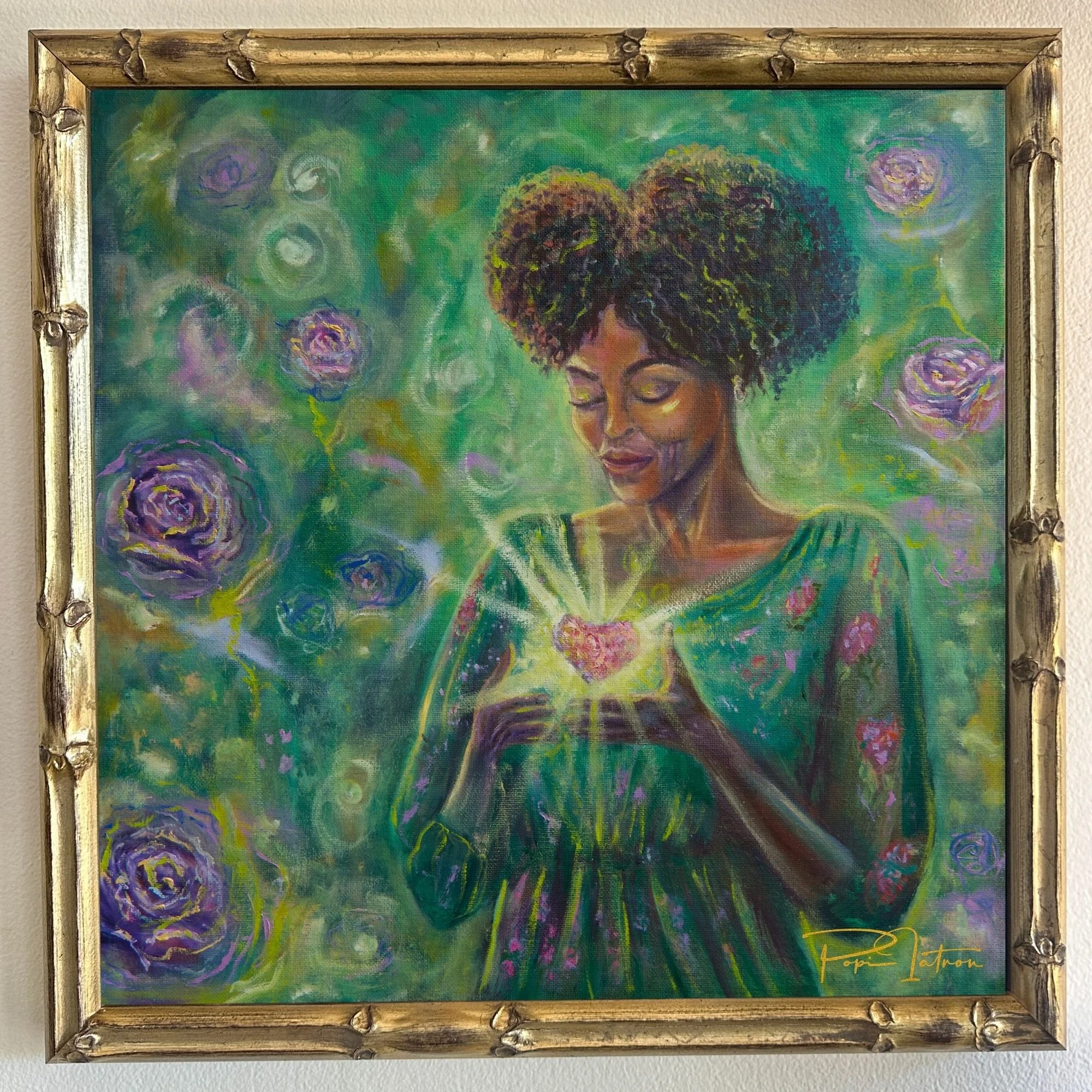 Artist: Popi Iatrou | Title: Wise Woman 34 Courageous Intimacy | Medium: Oil on Canvas | Size (W x H): 44 x 44 cm