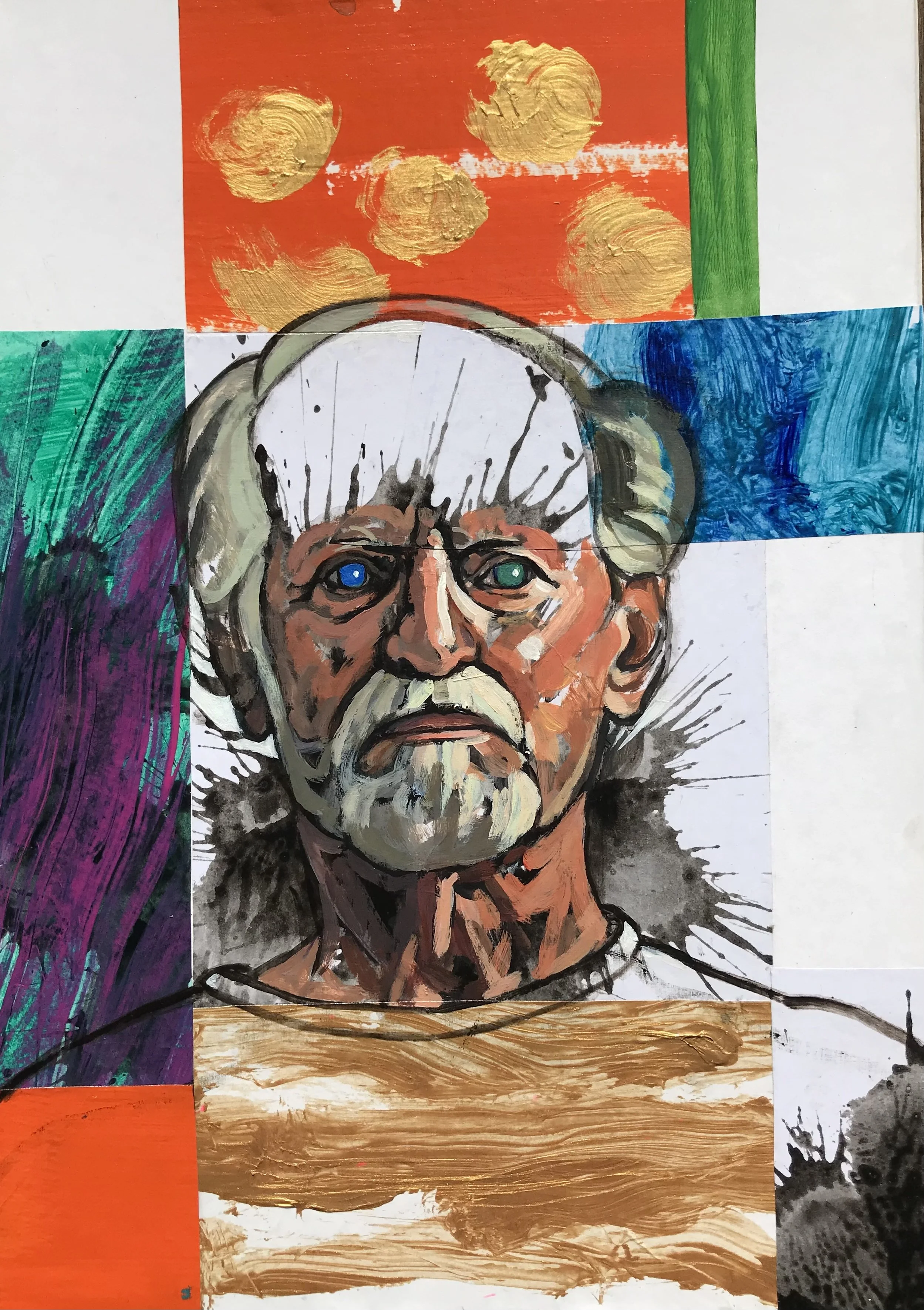 Artist: Marlene Weaver | Title: Don | Medium: Acrylic Collage | Size (W x H): 42 x 56 cm