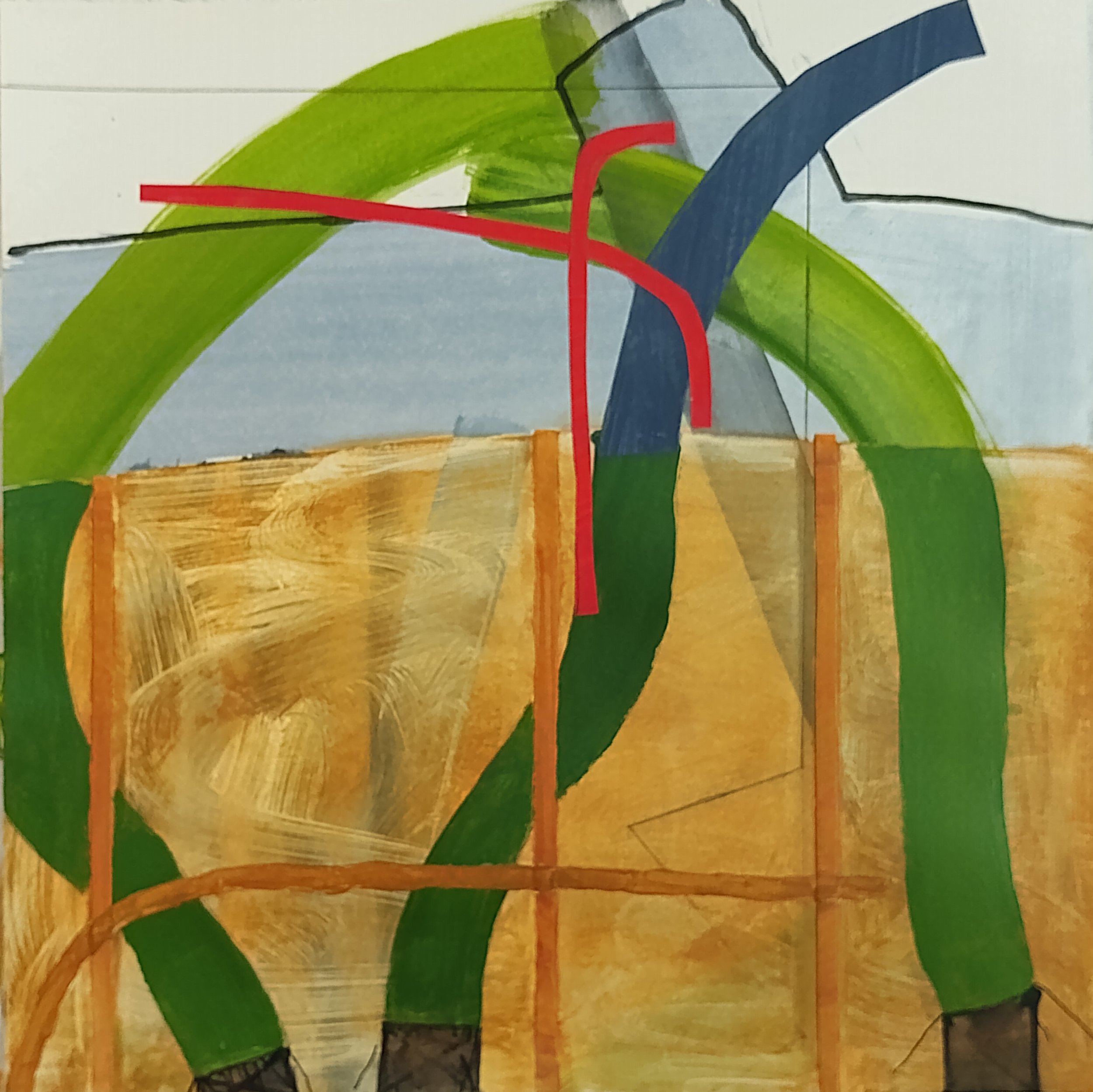 Artist: Moira Kirkwood | Title: Above the ground and below it | Medium: Mixed Media on Paper | Size (W x H): 47 x 47 cm