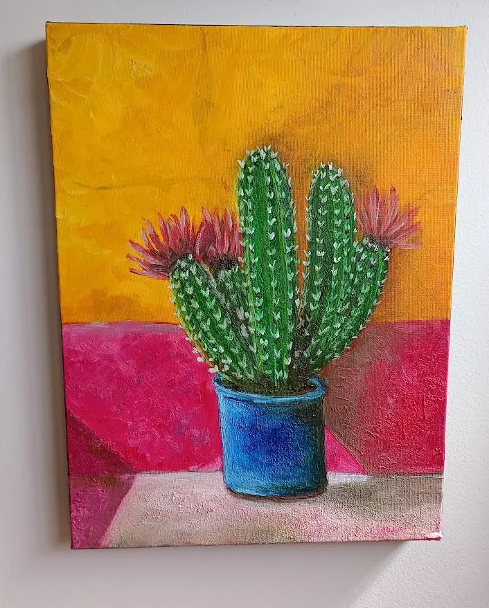 Artist: Elisa Brogan | Title: Cactus in Oils | Medium: Oils | Size (W x H): 30 x 40 cm
