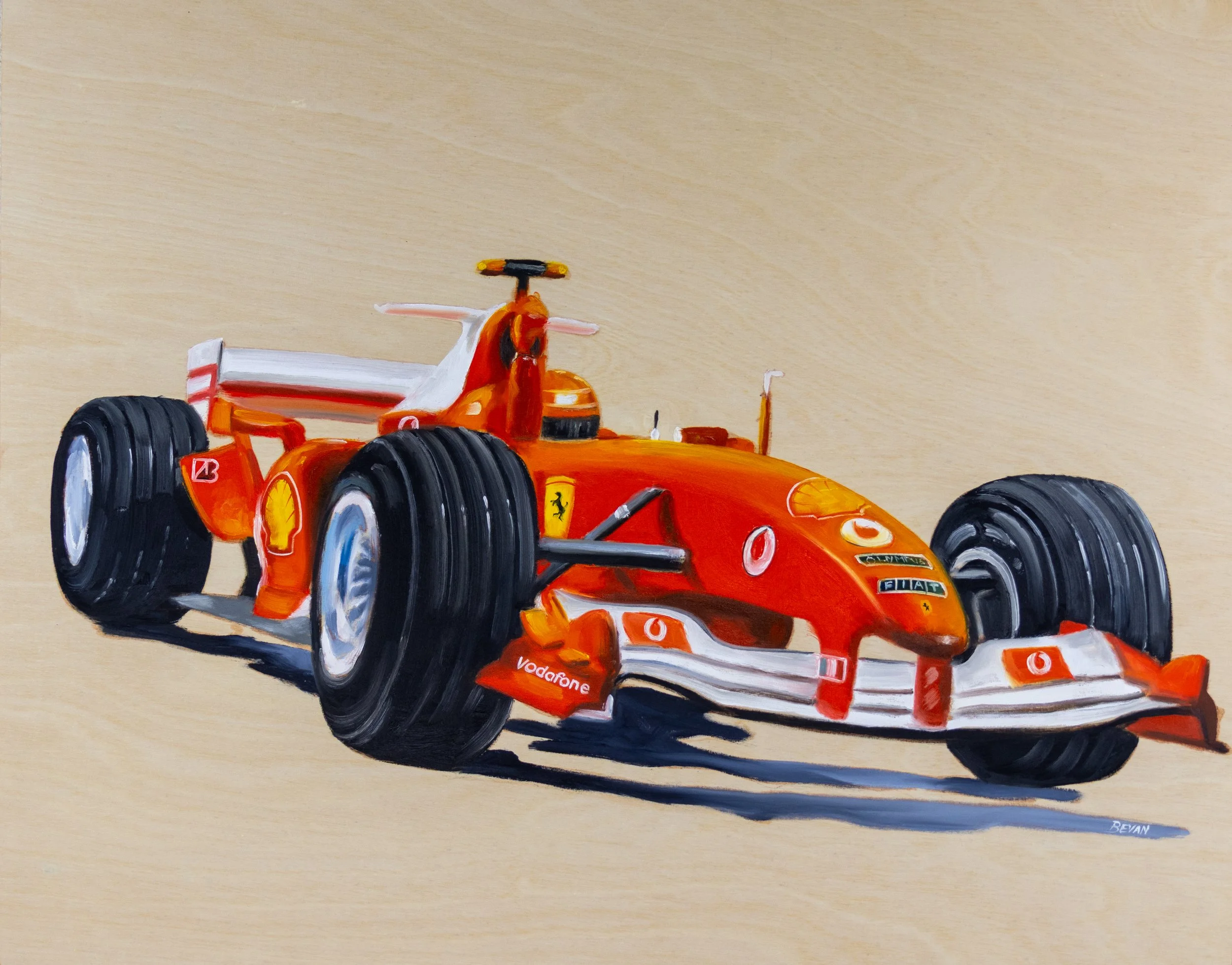 Artist: Bevan Henderson | Title: Full Throttle | Medium: Oil on Wood Panel | Size (W x H): 51 x 41 cm