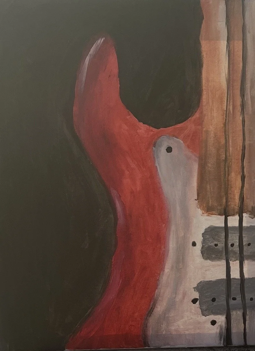 Artist: Capri Armawan | Title: Guitar | Medium: Acrylic on Canvas | Size (W x H): 30.5 x 40 cm