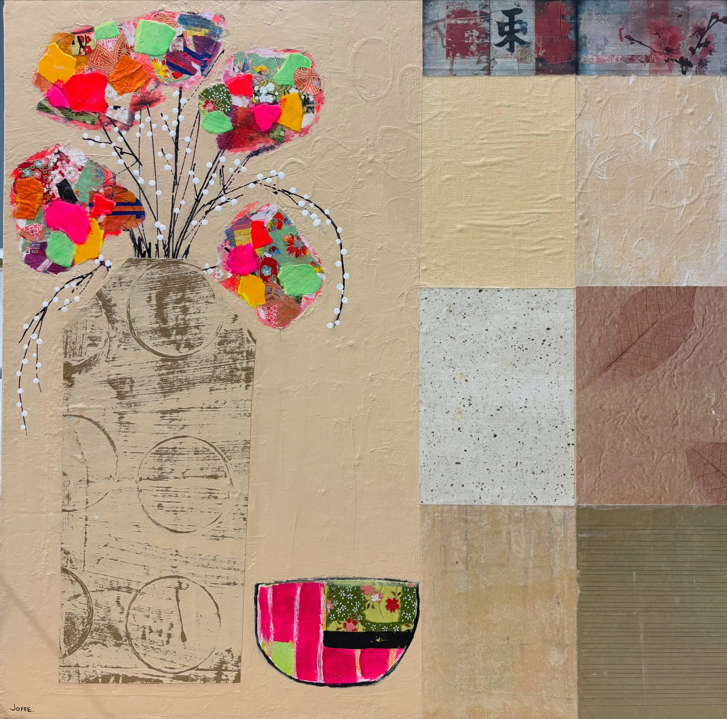 Artist: Nicholle Joffe | Title: Chromatic Rebellion | Medium: Acrylics and Mixed Media | Size (W x H): 52 x 52 cm