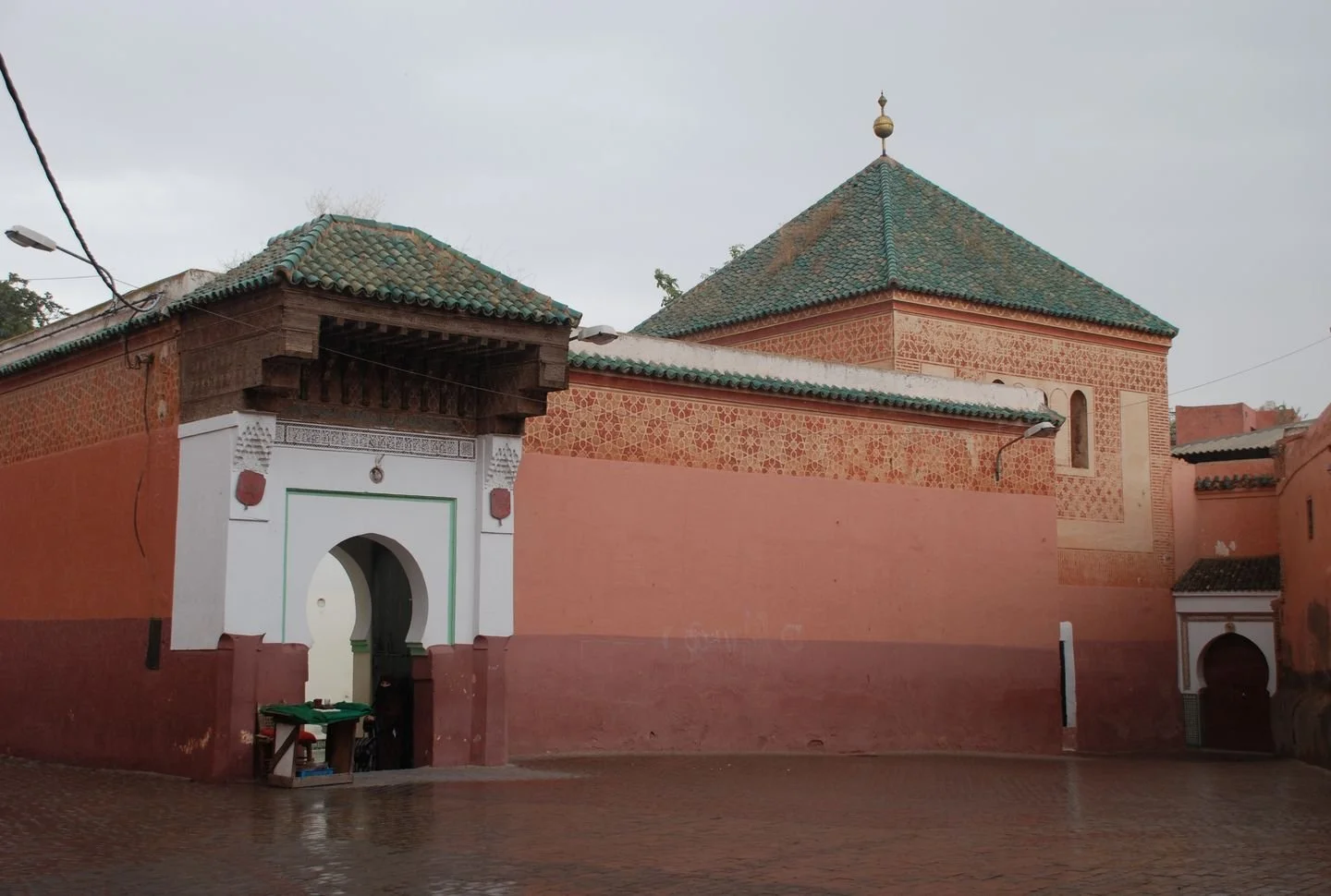 The shrine of ʿAbdallāh al-Ghazwānī, one of the Seven Saints of Marrakesh and last sultan of the Jazūliyya, whose zāwiya served as the operational heart of post-Jazūlī Sufism in southern Morocco.