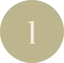 Plain beige circle with the number one in the center
