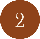 Brown circular background with the number 2 in white