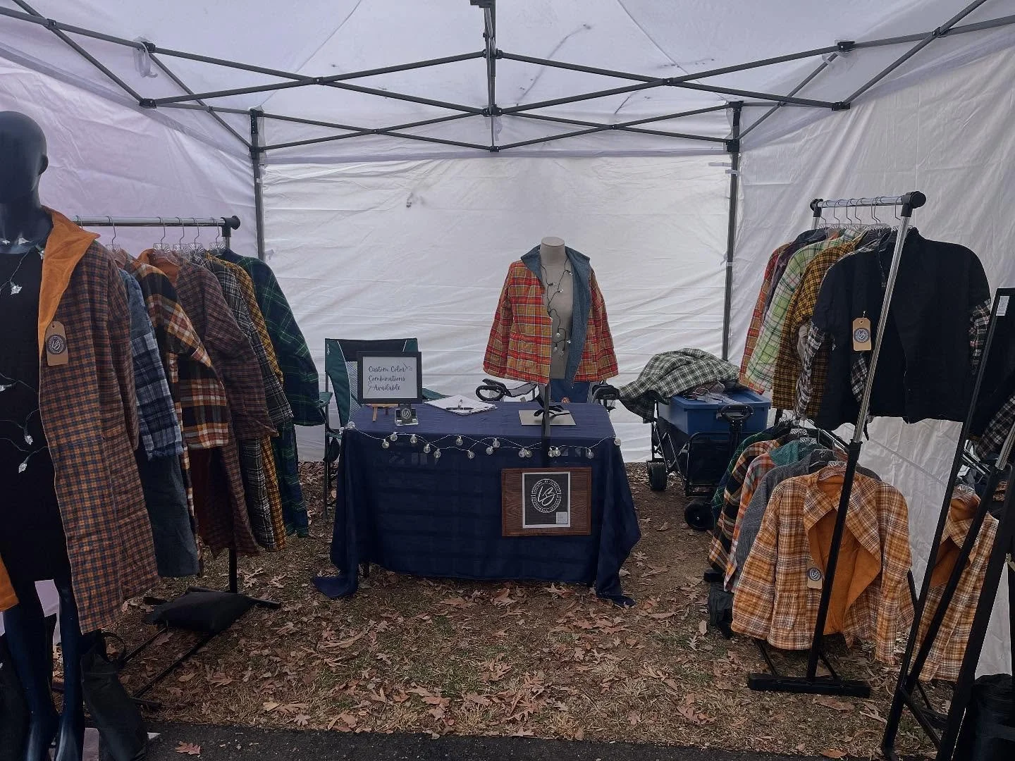 All set up and ready for the holiday market today at the Mercer!!! Will be here til 4! #holidaymarket #craftshow #craftmarket #artmarket #coats #coat #jacket #smallbuisness #smallbusinessowner #smallbusinesssaturday