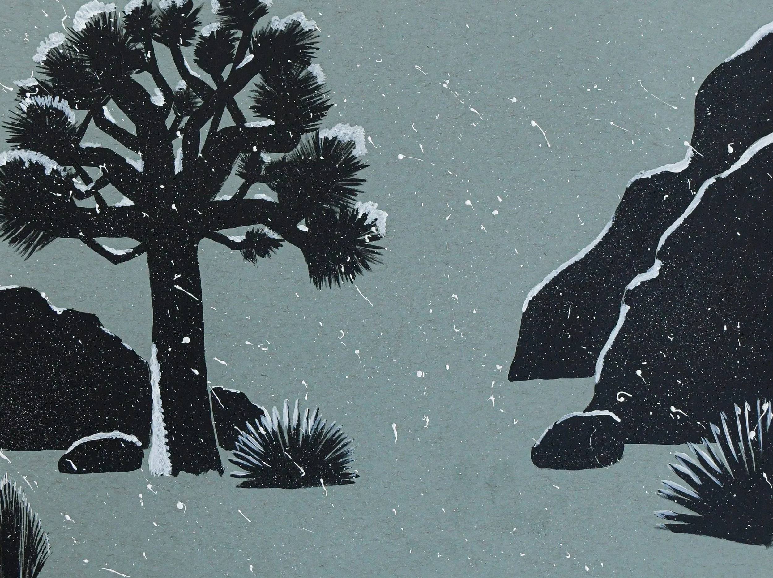 Winter Holiday Card - Joshua Tree Scene