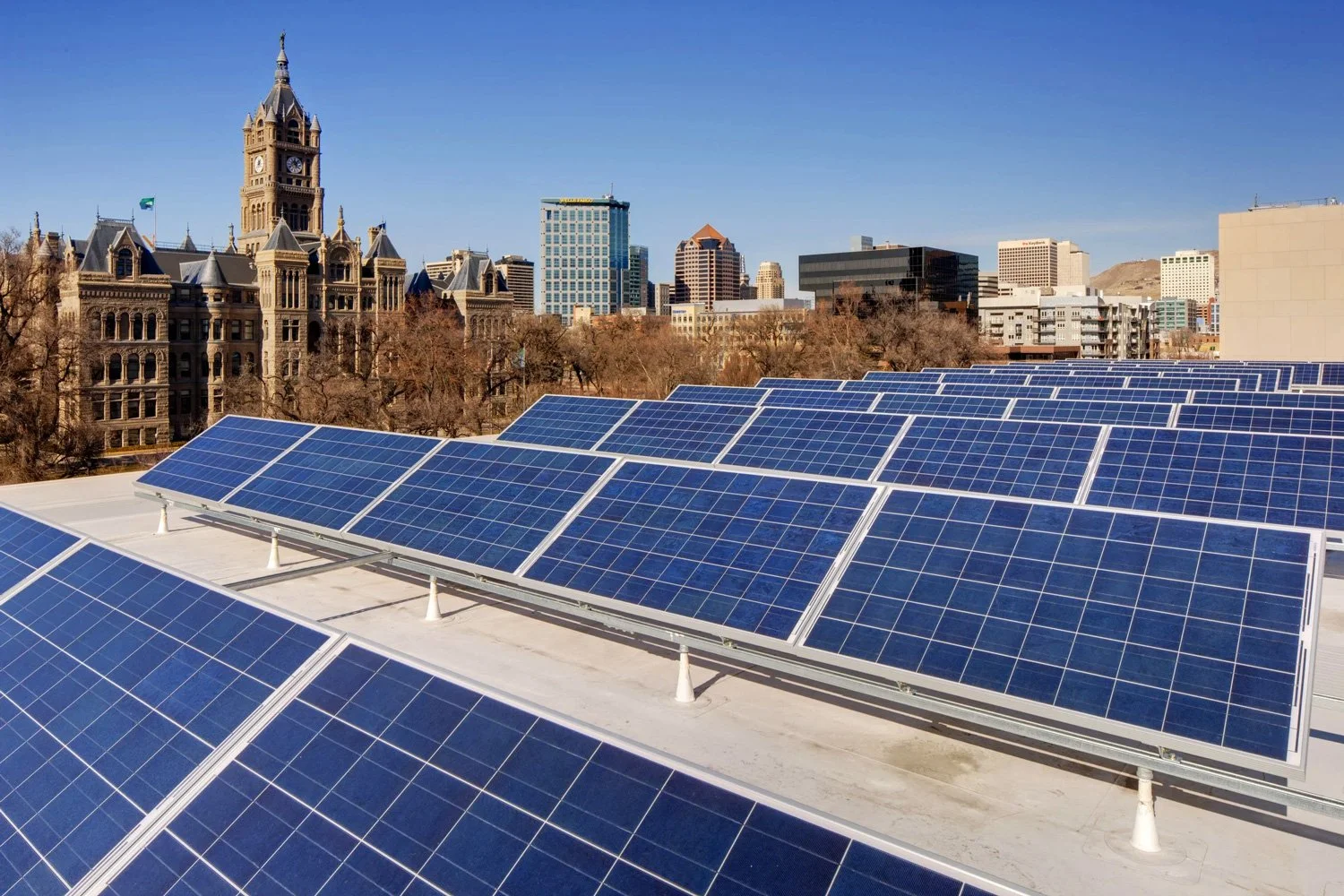 Rooftop solar installation at The Leonardo Museum, Salt Lake City — renewable energy engineering by Lynk Engineers