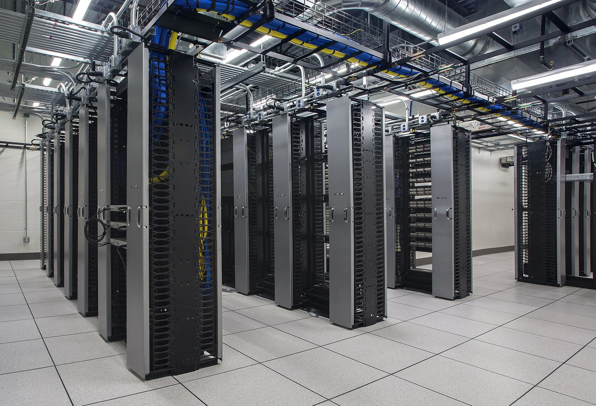 Server room and technology infrastructure at Utah correctional facility — civic government technology engineering by Lynk Engineers