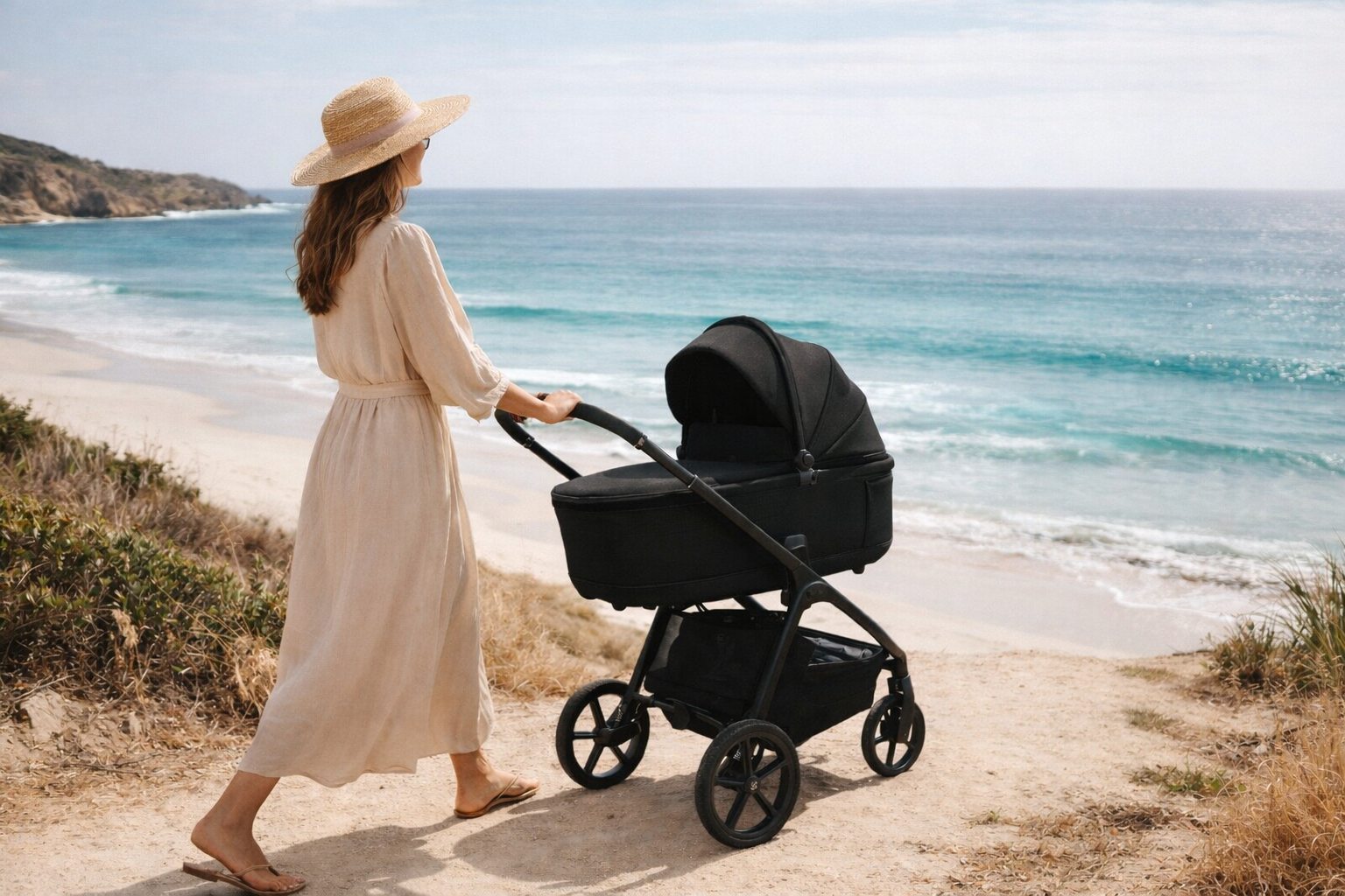 <img src="..." alt="Clean and safe stroller hire Hervey Bay – single, double and travel prams available" />