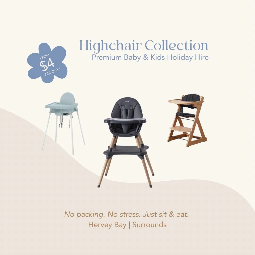 Highchair hire in Hervey Bay is sorted 🙌🏼

Arrive to your holiday knowing everything is ready for your little one - clean, safe, and exactly what you booked. 
No mismatched styles. No surprises. Just easy breezy mealtimes from day one.

Our premium