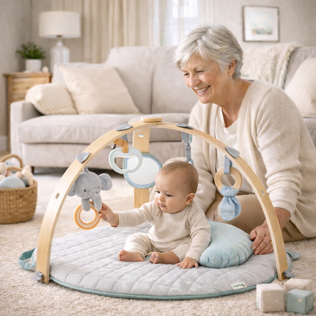 <img src="..." alt="Rent complete baby gear bundles in Hervey Bay with prams, capsules, portacots, highchairs, and safety items – delivered across Urangan, Scarness, Torquay and surrounding suburbs" />