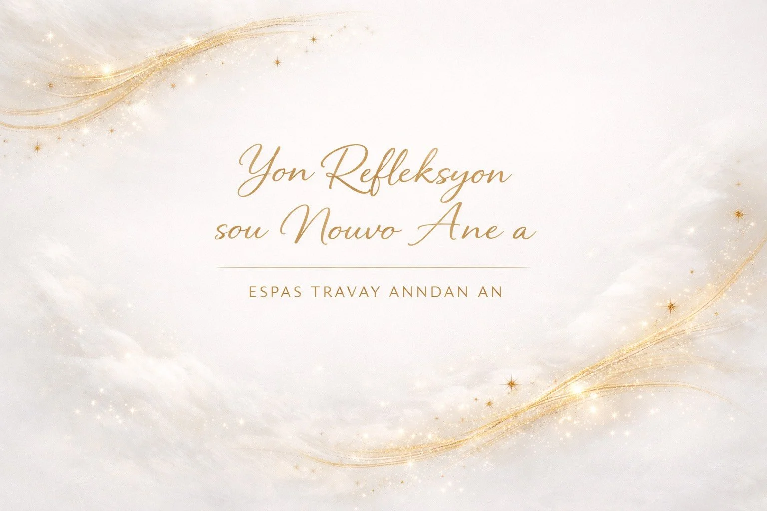 Yon refleksyon Pou Nouvo Ane A