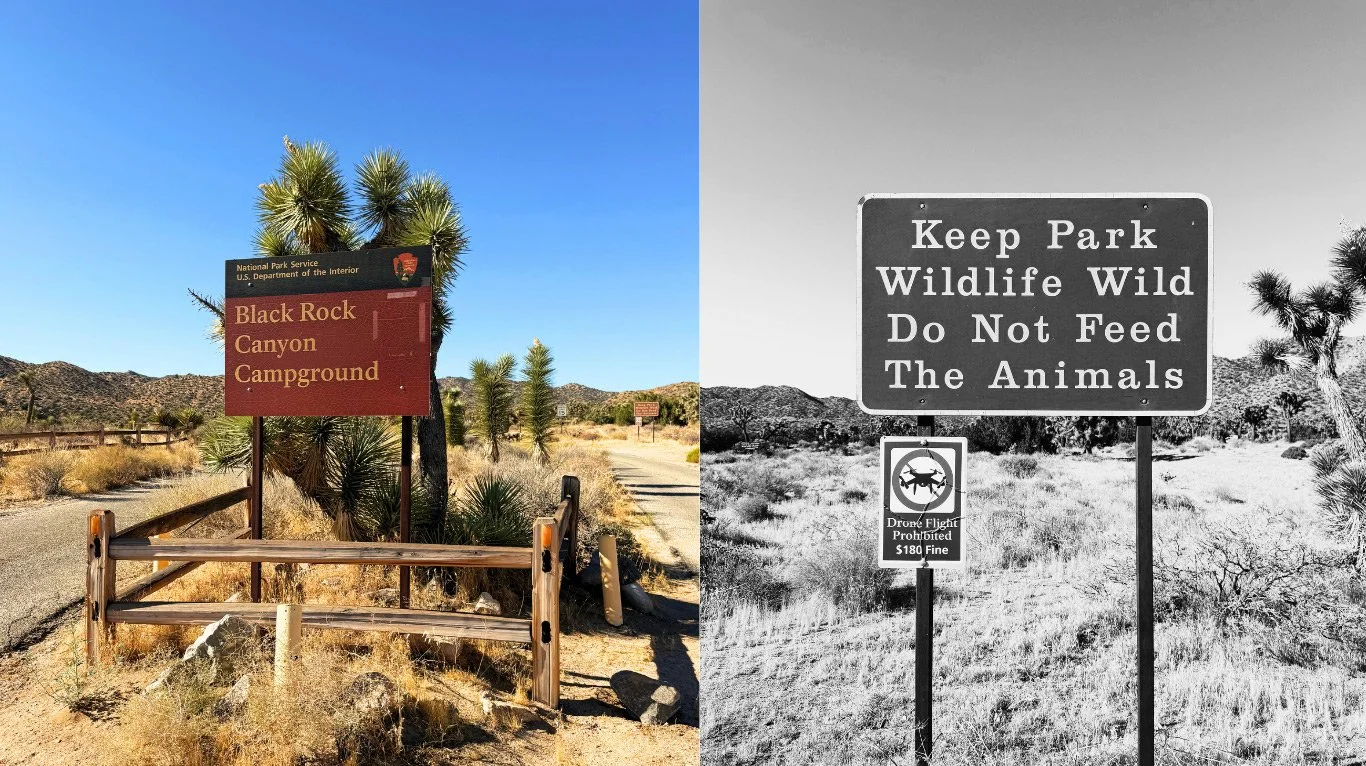 Black Rock Canyon Campground and Keep wildlife wild sign
