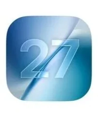 Icon with the number 27 on a blue gradient background with a diagonal light reflection