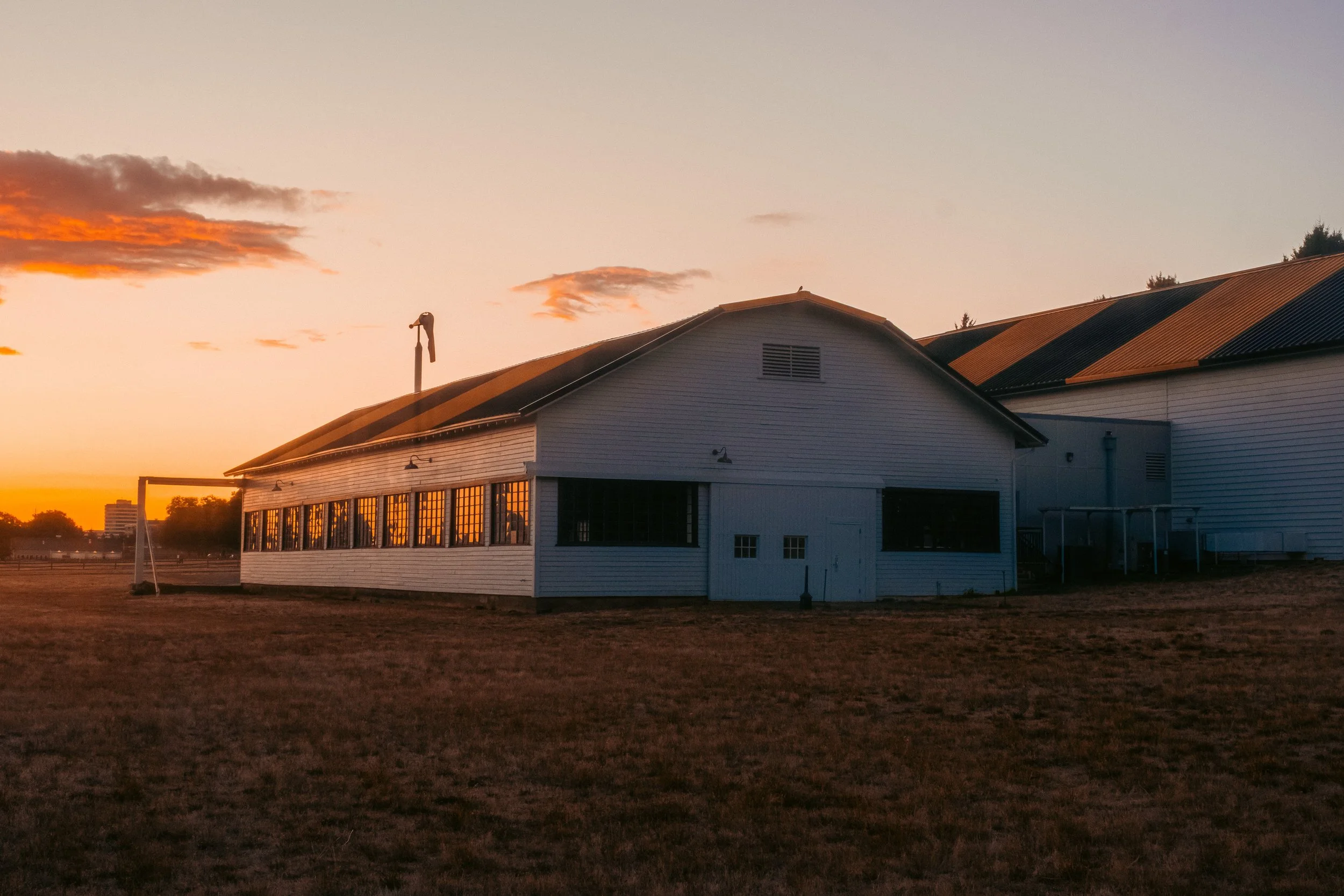 Eerie film photograph of the oldest US airfield, Pearson Air Museum in Vancouver, WA (Portland Metro), capturing the quiet solitude of Fort Vancouver National Historic Site and its role in the 1937 Transpolar Flight.