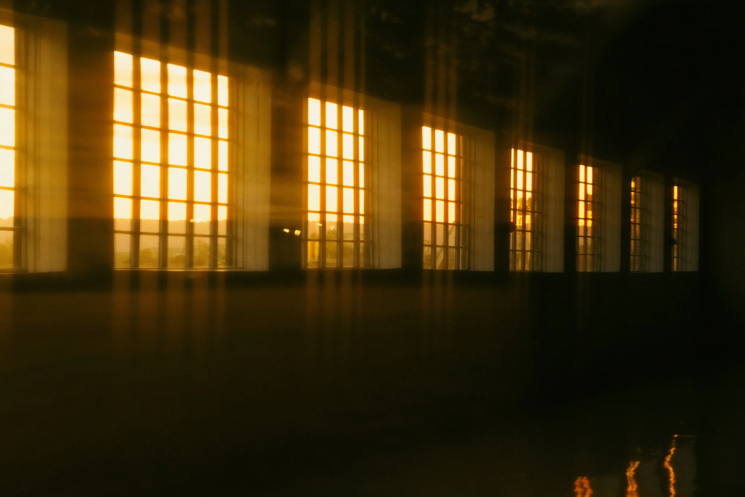 Eerie film photograph of the oldest US airfield, Pearson Air Museum in Vancouver, WA (Portland Metro), capturing the quiet solitude of Fort Vancouver National Historic Site and its role in the 1937 Transpolar Flight.