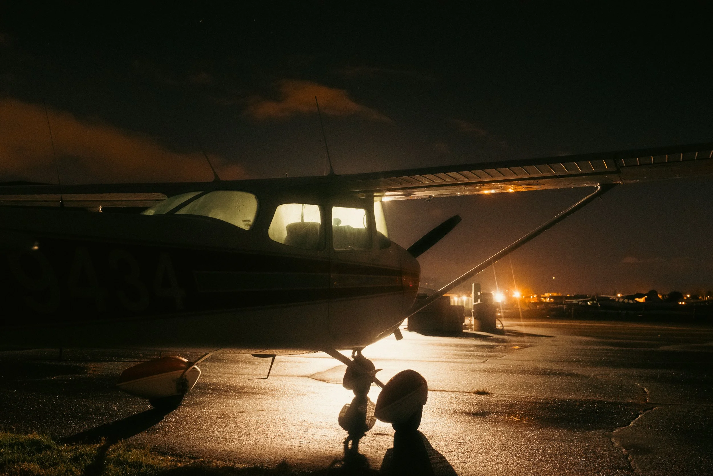 Eerie film photograph of the oldest US airfield, Pearson Air Museum in Vancouver, WA (Portland Metro), capturing the quiet solitude of Fort Vancouver National Historic Site and its role in the 1937 Transpolar Flight.