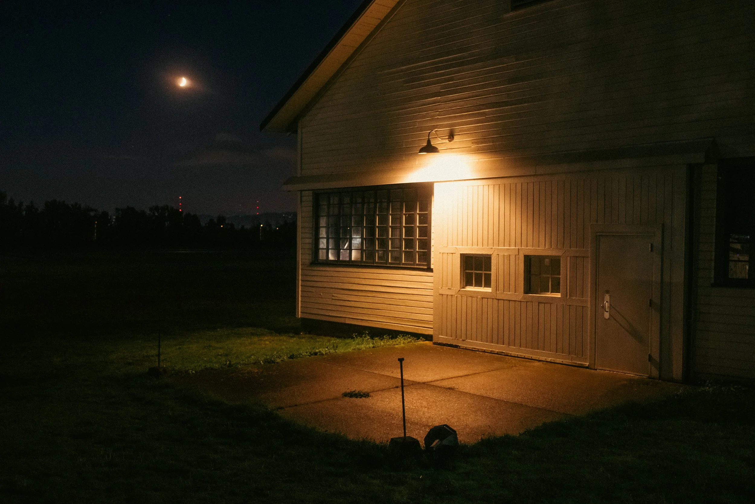 Eerie film photograph of the oldest US airfield, Pearson Air Museum in Vancouver, WA (Portland Metro), capturing the quiet solitude of Fort Vancouver National Historic Site and its role in the 1937 Transpolar Flight.