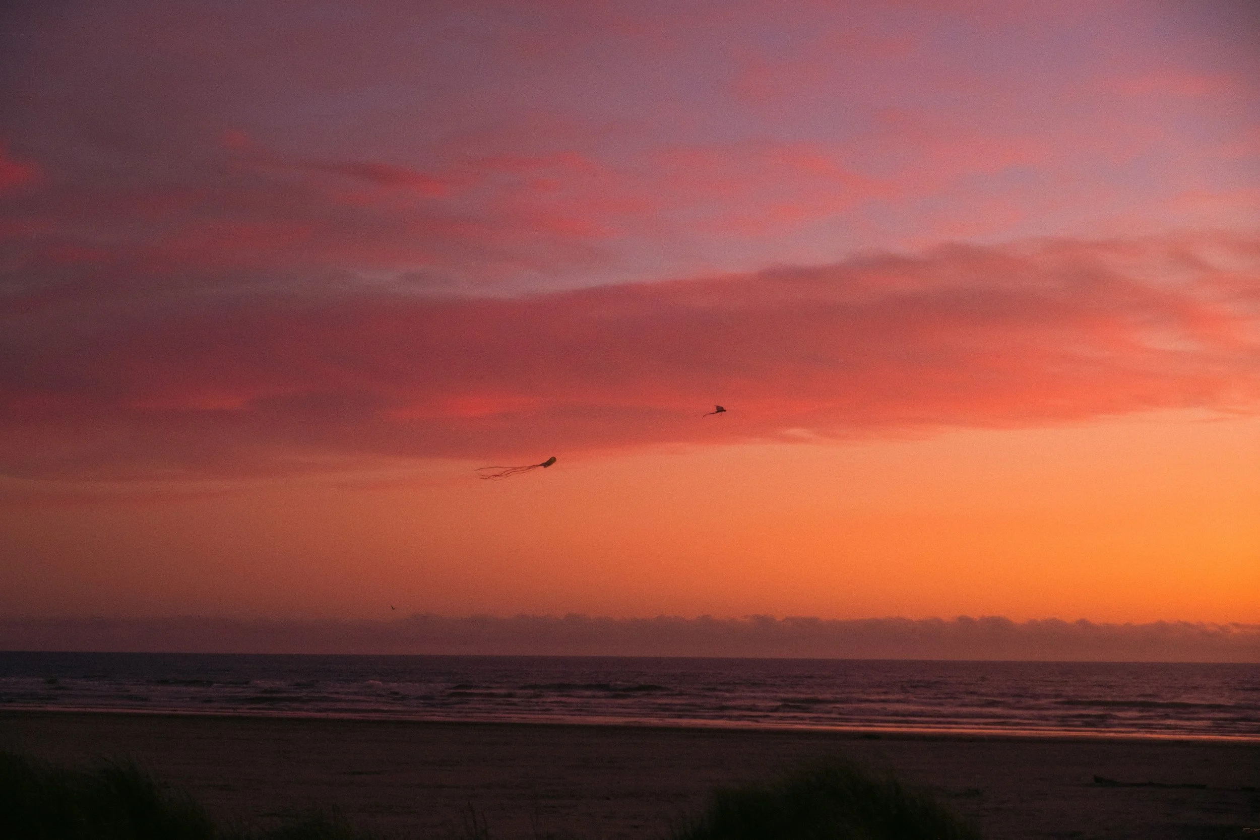 AJ Miranda Long-exposure, cinematic photographs documenting the intense 4th of July fireworks display and grand finale over Seaside, Oregon Coast in 2025. This dark and moody film series captures the chaotic, warzone-like atmosphere of the crowded be