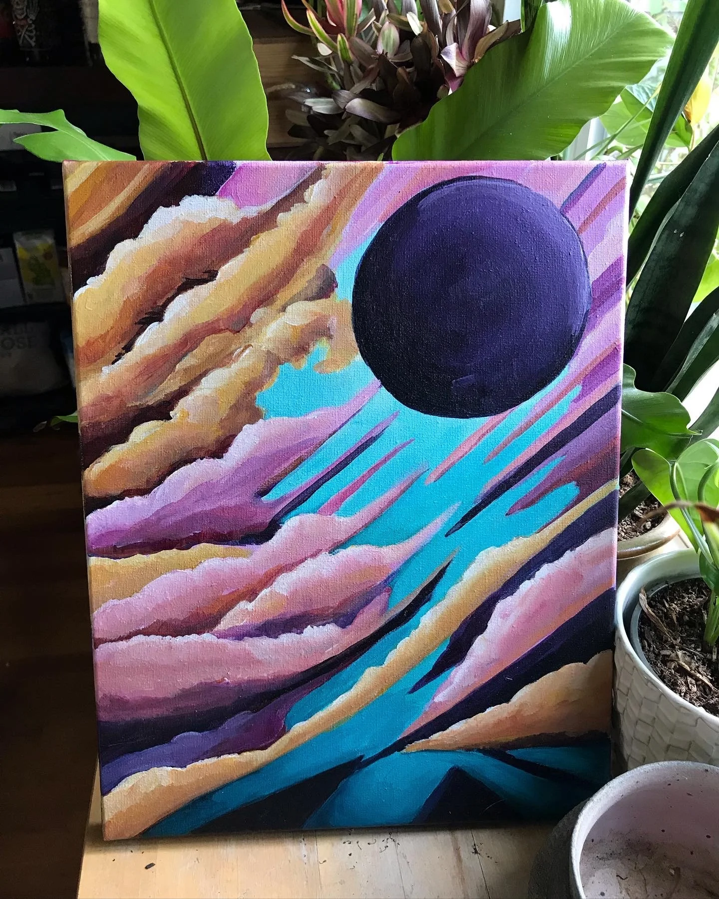 Purple Dot in Clouds