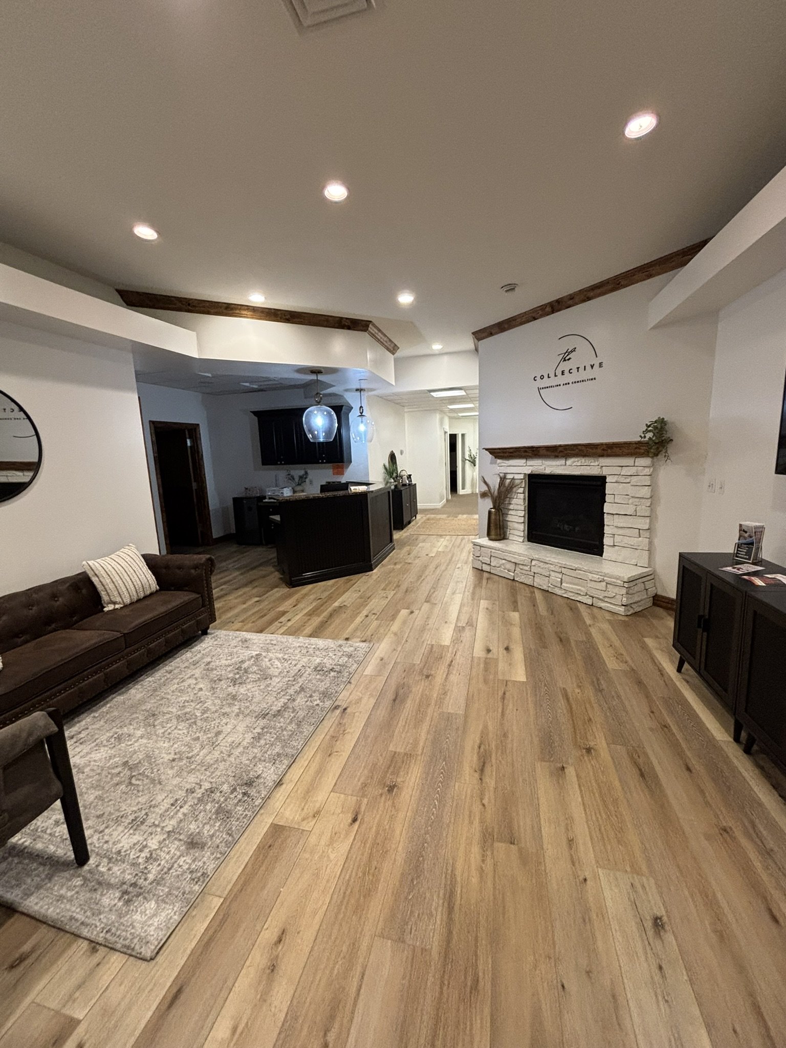 Inviting lobby of a private therapy practice offering individual and relationship counseling in Northern Utah