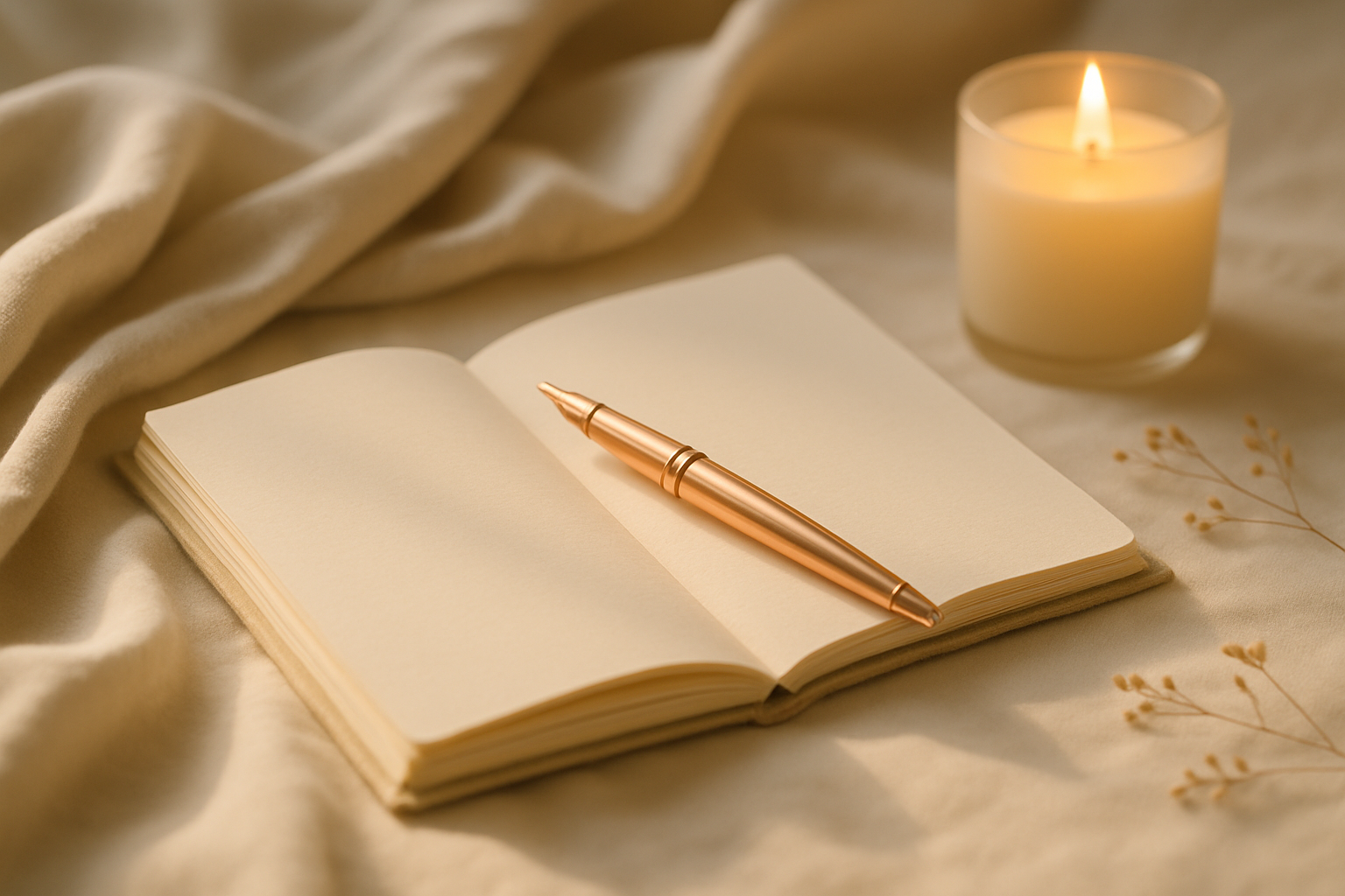 Open journal with burning candle representing safety and sexual healing in Ogden Utah