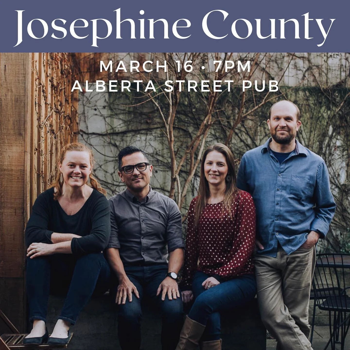 Portland! It&rsquo;s been a minute, but we&rsquo;re coming back next week! Join us at @albertastreetpub on Thursday, March 16 at 7pm! Tix at josephinecountyband.com