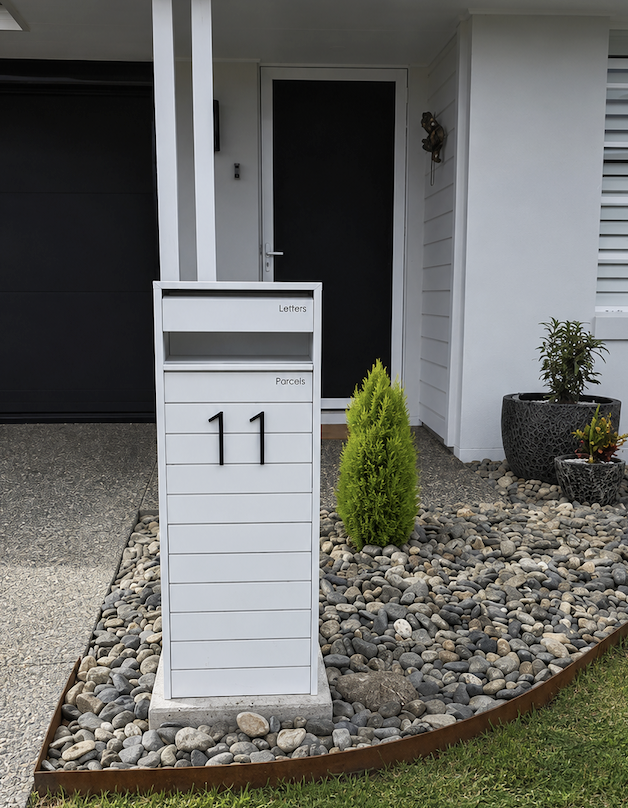 Lockable mailbox and security flyscreen door