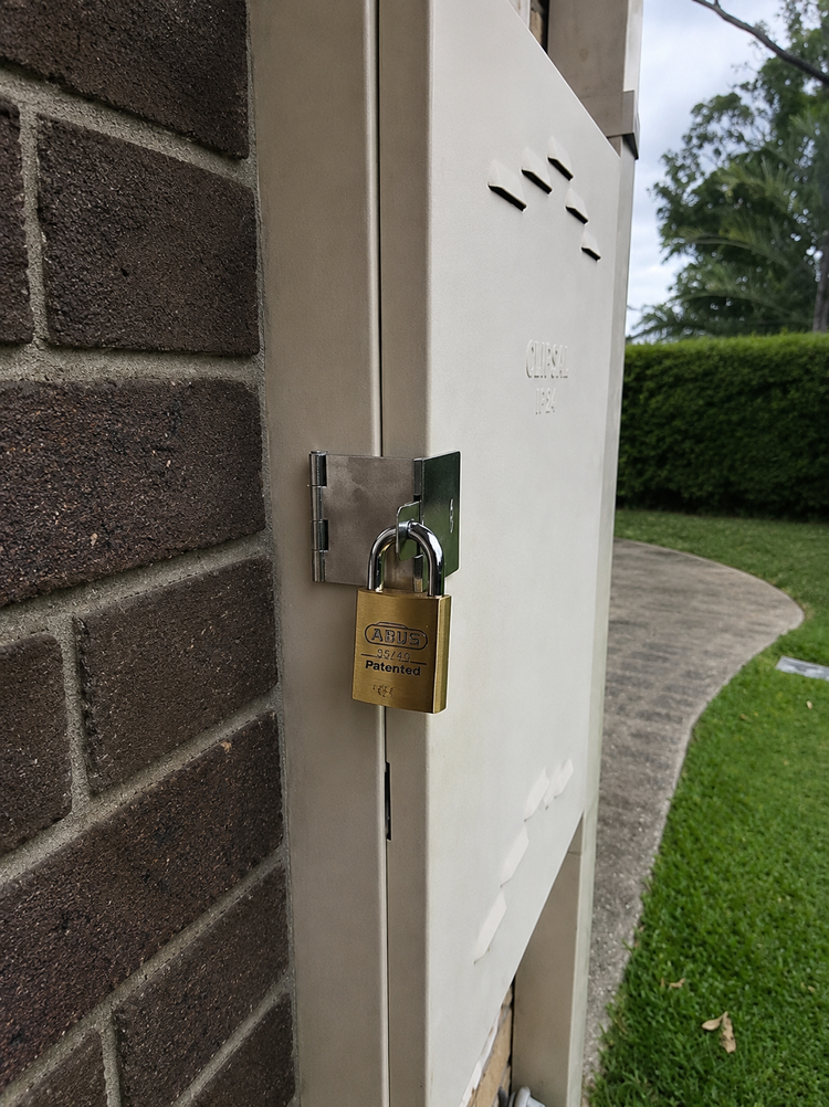 Lockable power protection hardware fitted by Safehaus