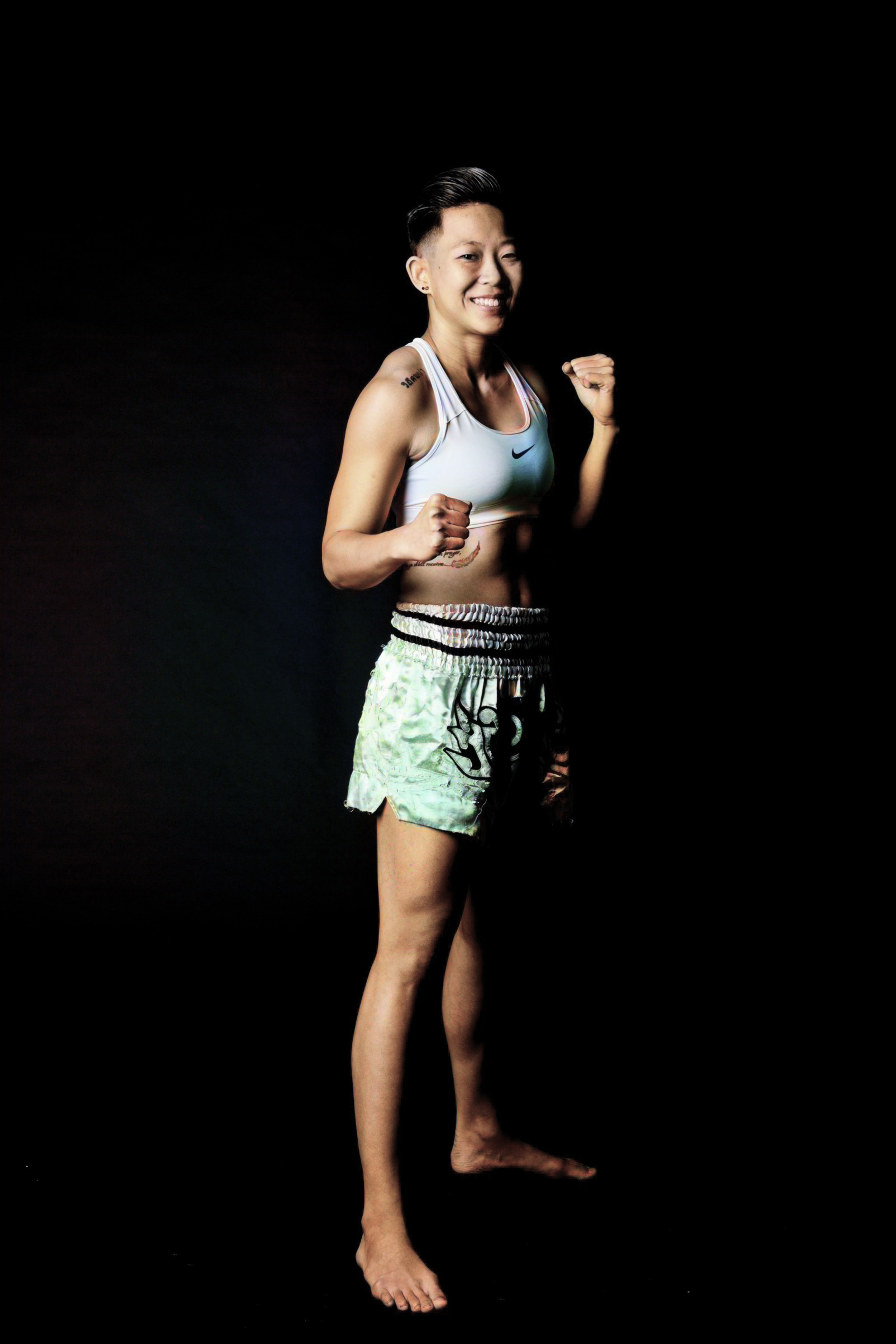 Trainer Lena At The Pit, She specialises in Muay Thai Training