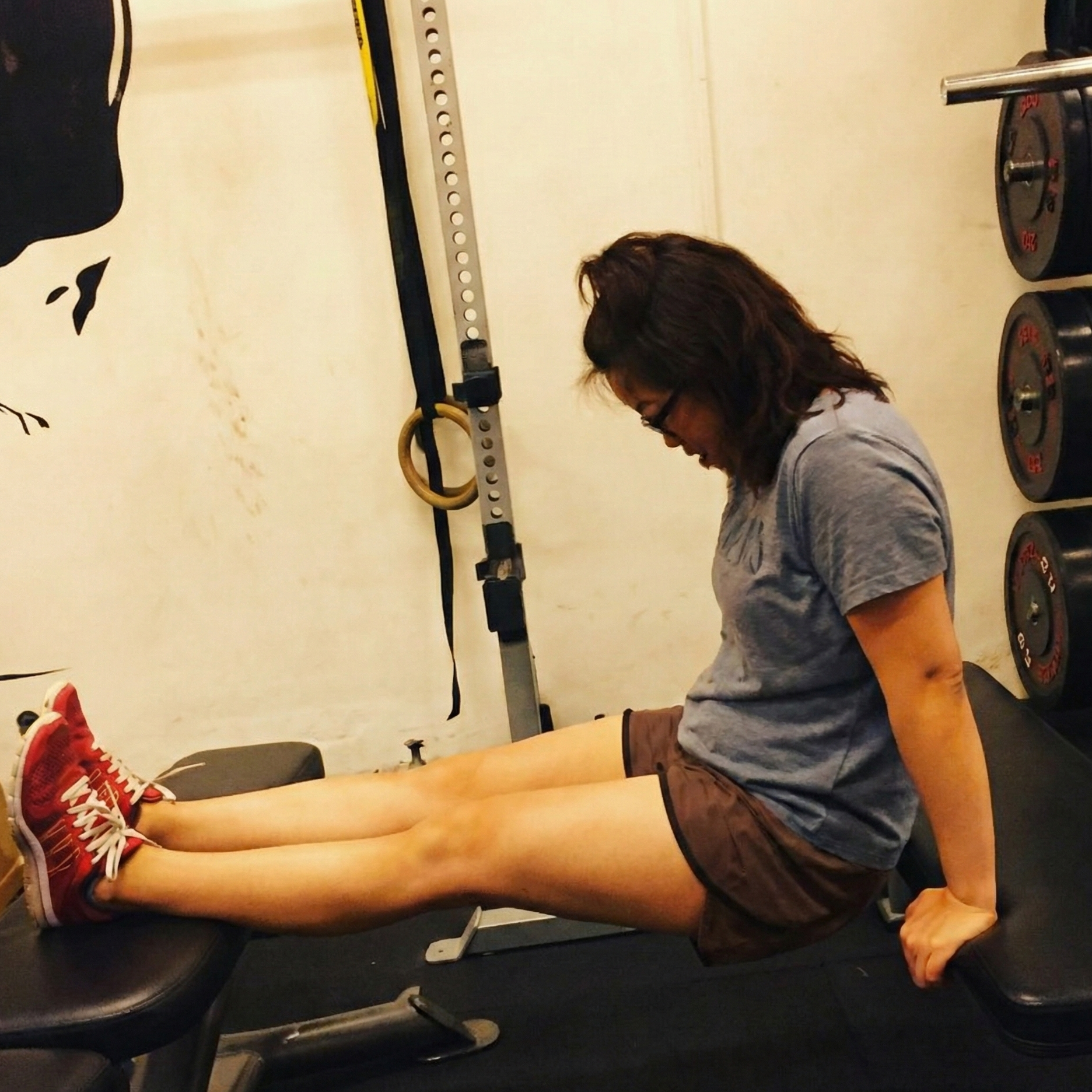 Client using resistance training to define muscles and improve body composition without getting bulky