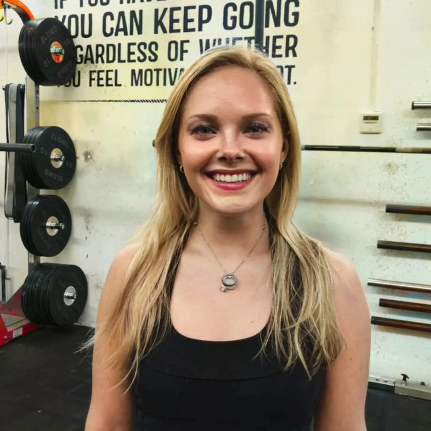 Client enjoying the post-workout endorphin boost after a strength session at Devonshire Road.