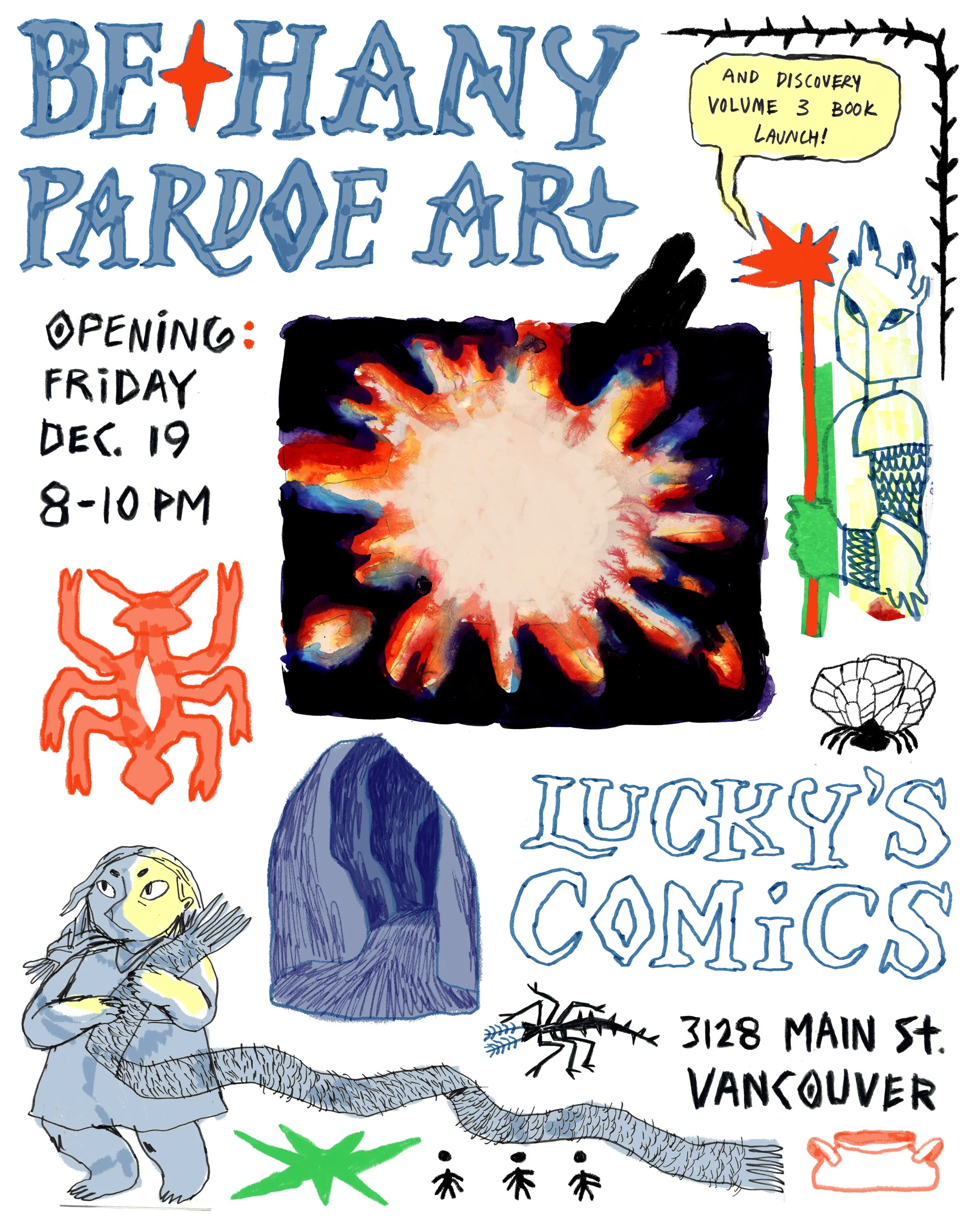 Solo show poster, mixed media, 2025