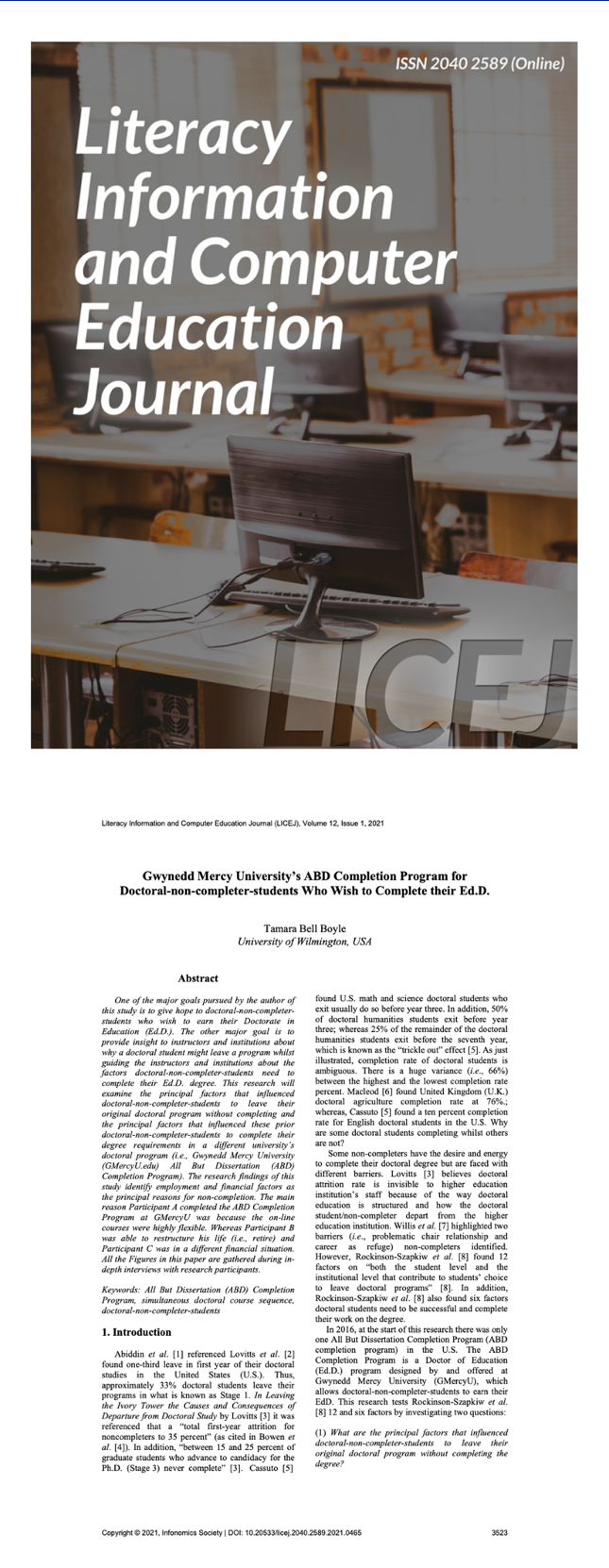 Literacy Information and Computer Education Journal (LICEJ) Article