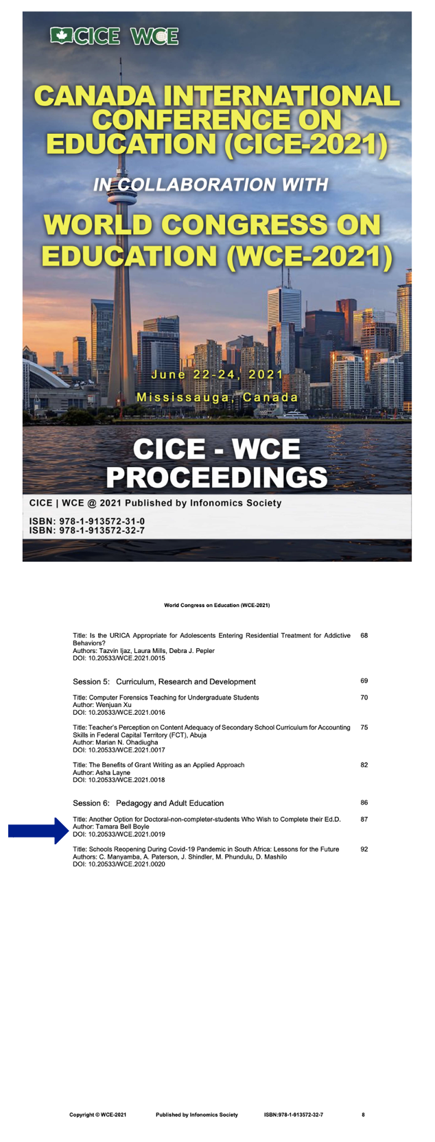 Canada International Conference on Education (CICE-2021) Article