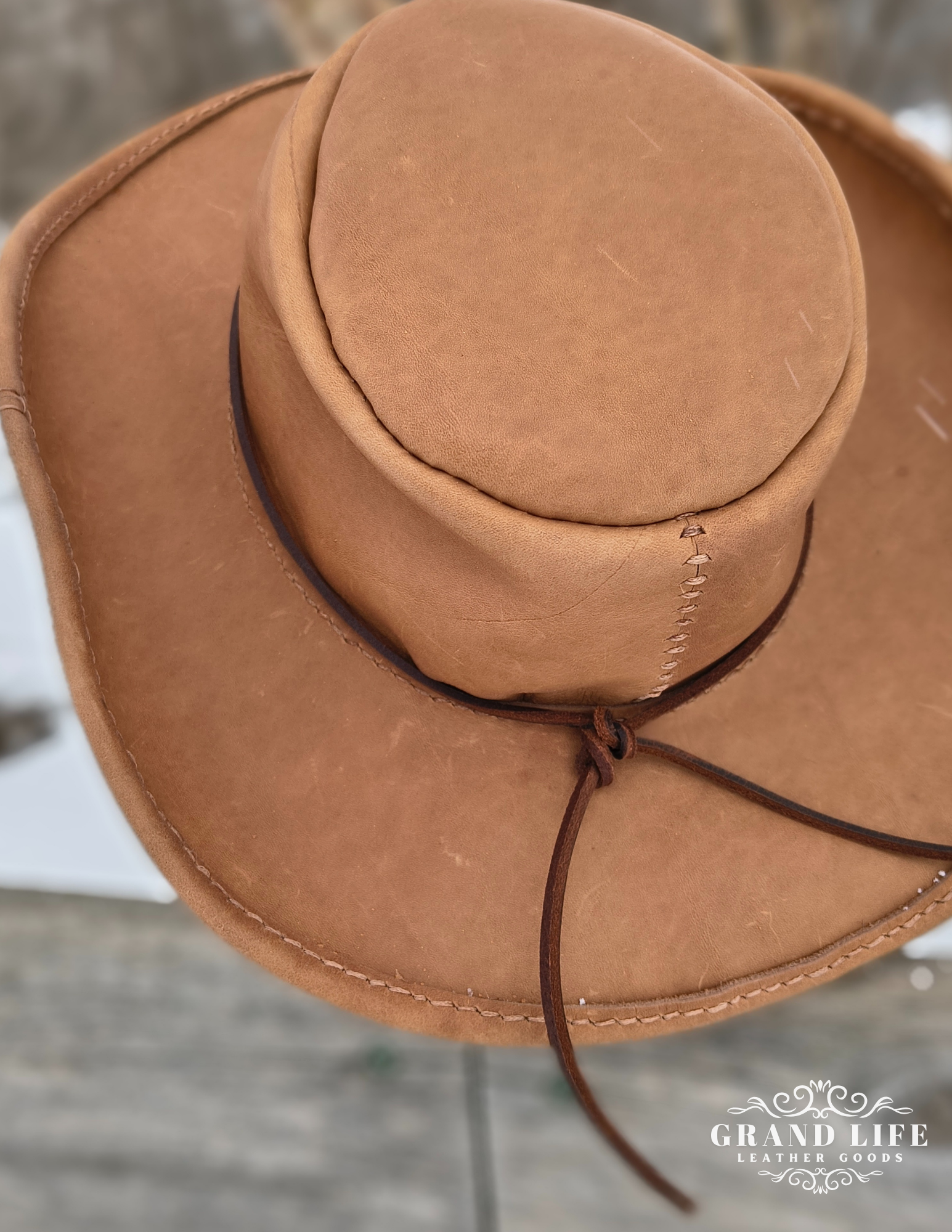handcrafted handstitched leather bounty hunter cowboy hat3.png