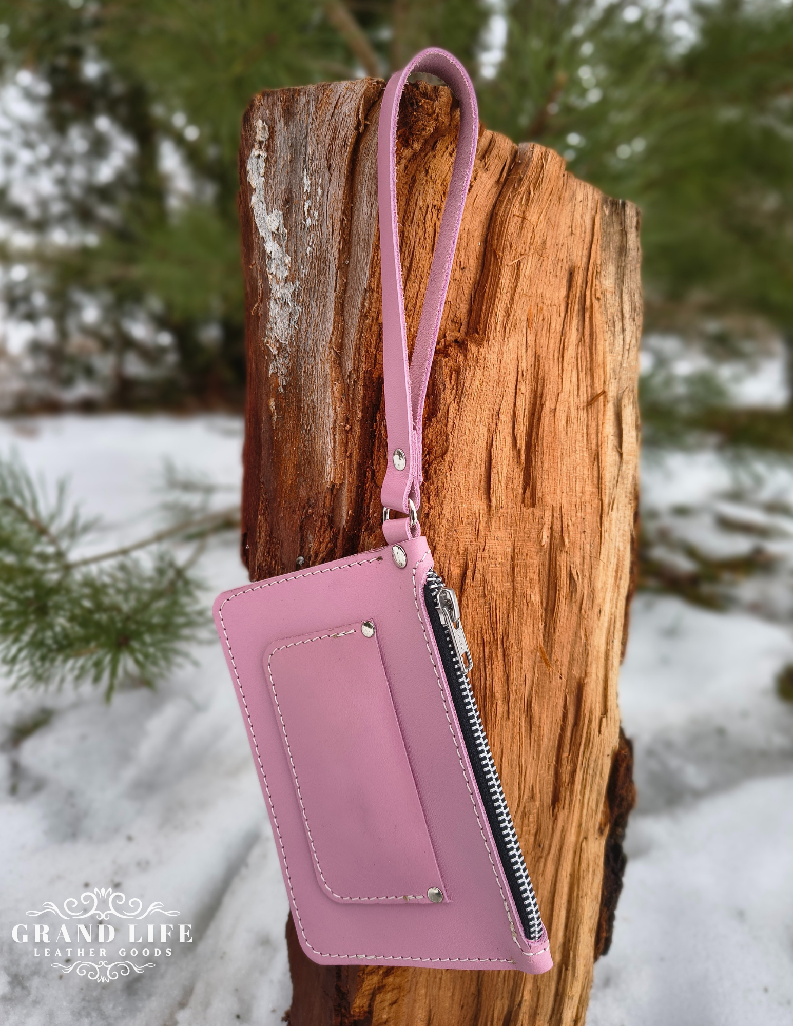handcrafted leather zip wallet pink.png